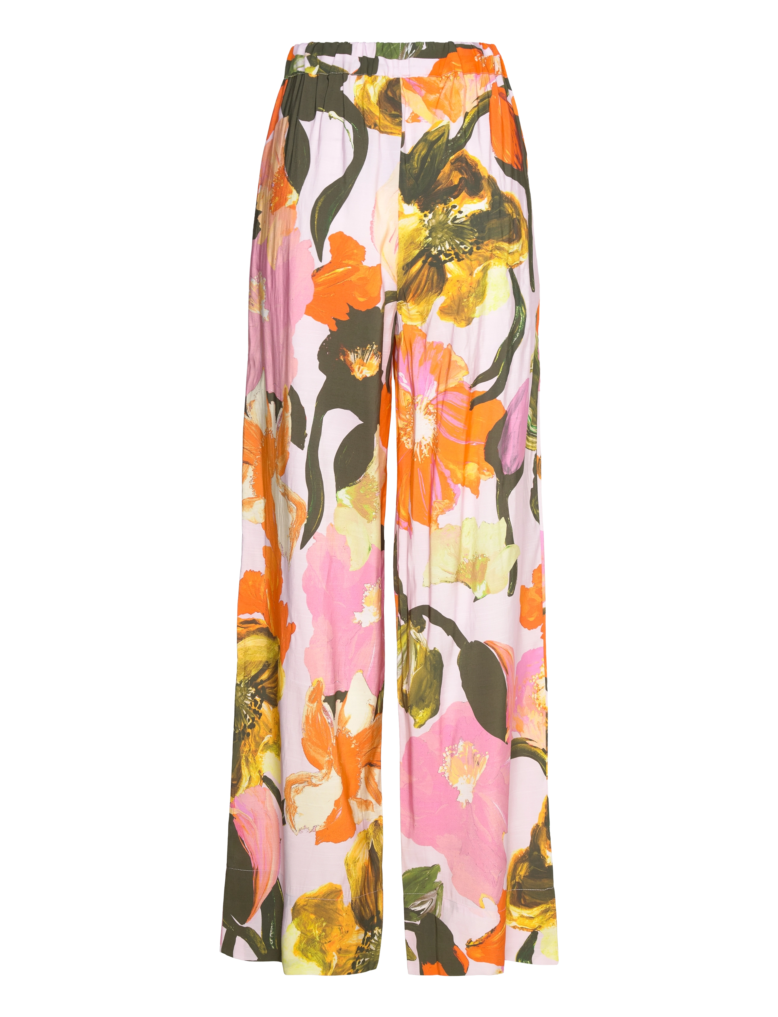 STINE GOYA - SGEmi, 2070 Light Fluid Ecovero - bukser med brede ben - summer day poppies - 1