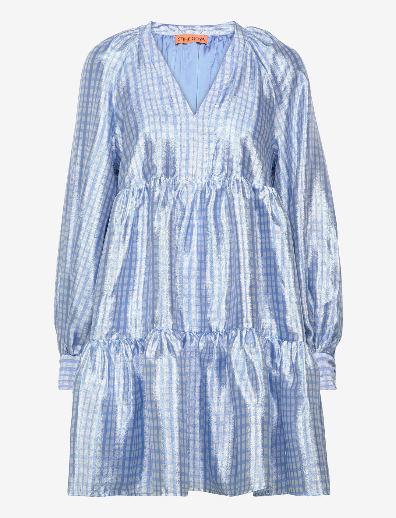 STINE GOYA - SGJasmine, 2067 Textured Poly - party dresses - blue check - 0
