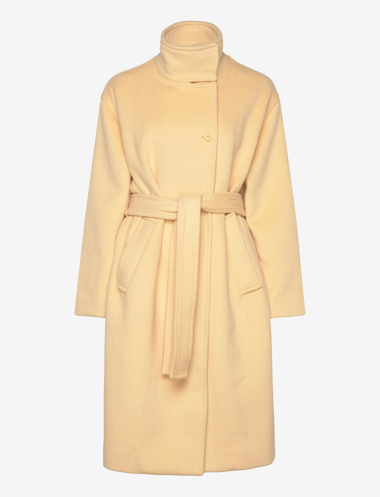 STINE GOYA - Long Sleeve High Collar Coat, 2268 - butter milk - 1