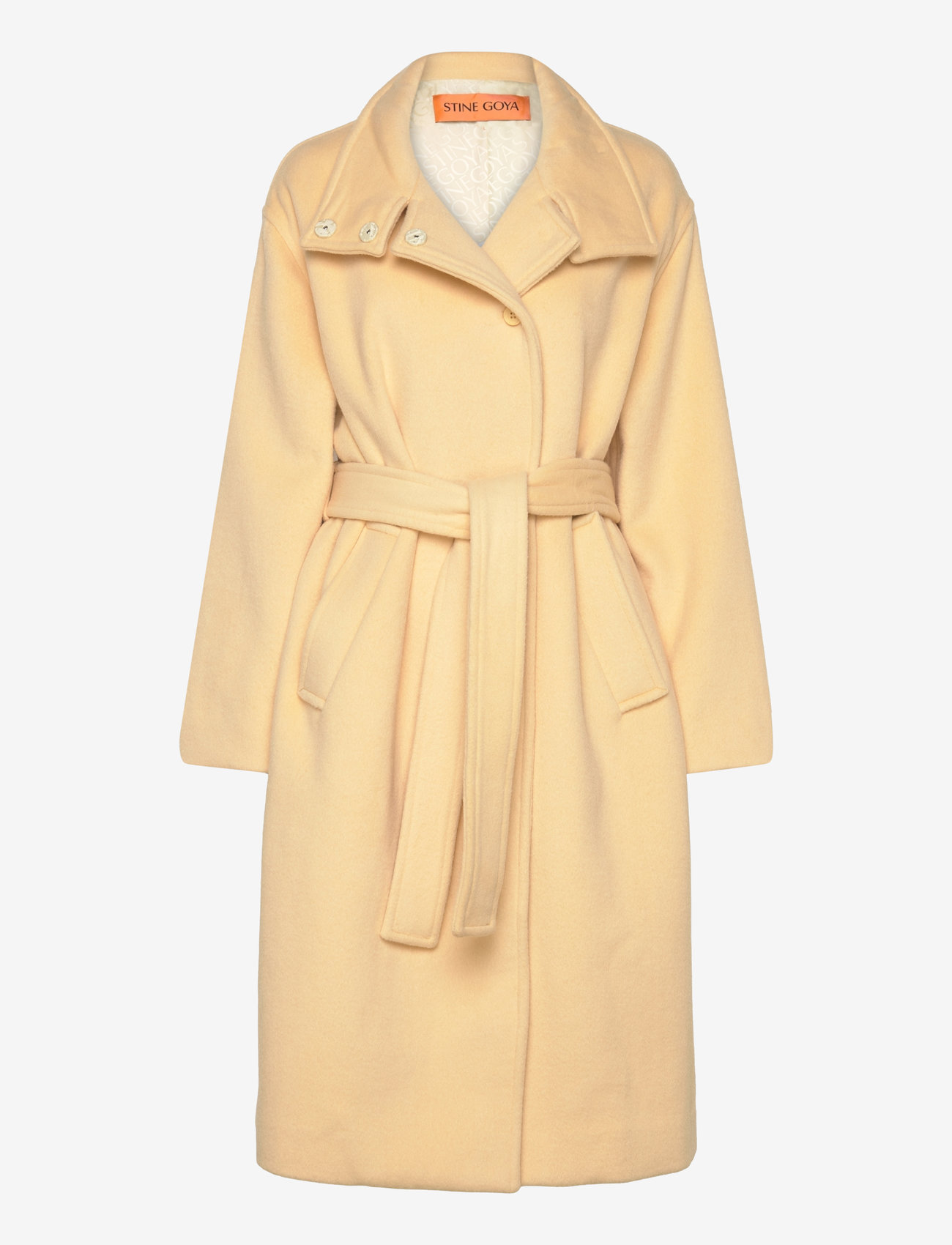 STINE GOYA - Long Sleeve High Collar Coat, 2268 - butter milk - 3
