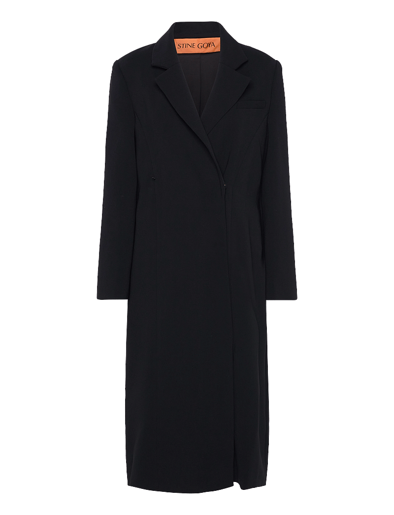 STINE GOYA - Straight Long Sleeve Coat, 2273 Cre - villased mantlid - black - 3