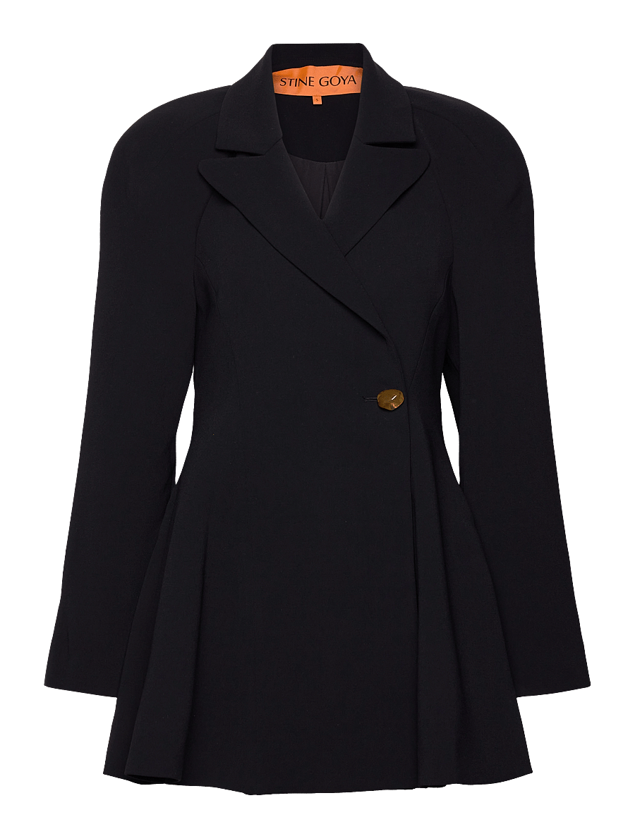 STINE GOYA - Voluminous Mini Coat Dress, 2273 Cr - black - 1