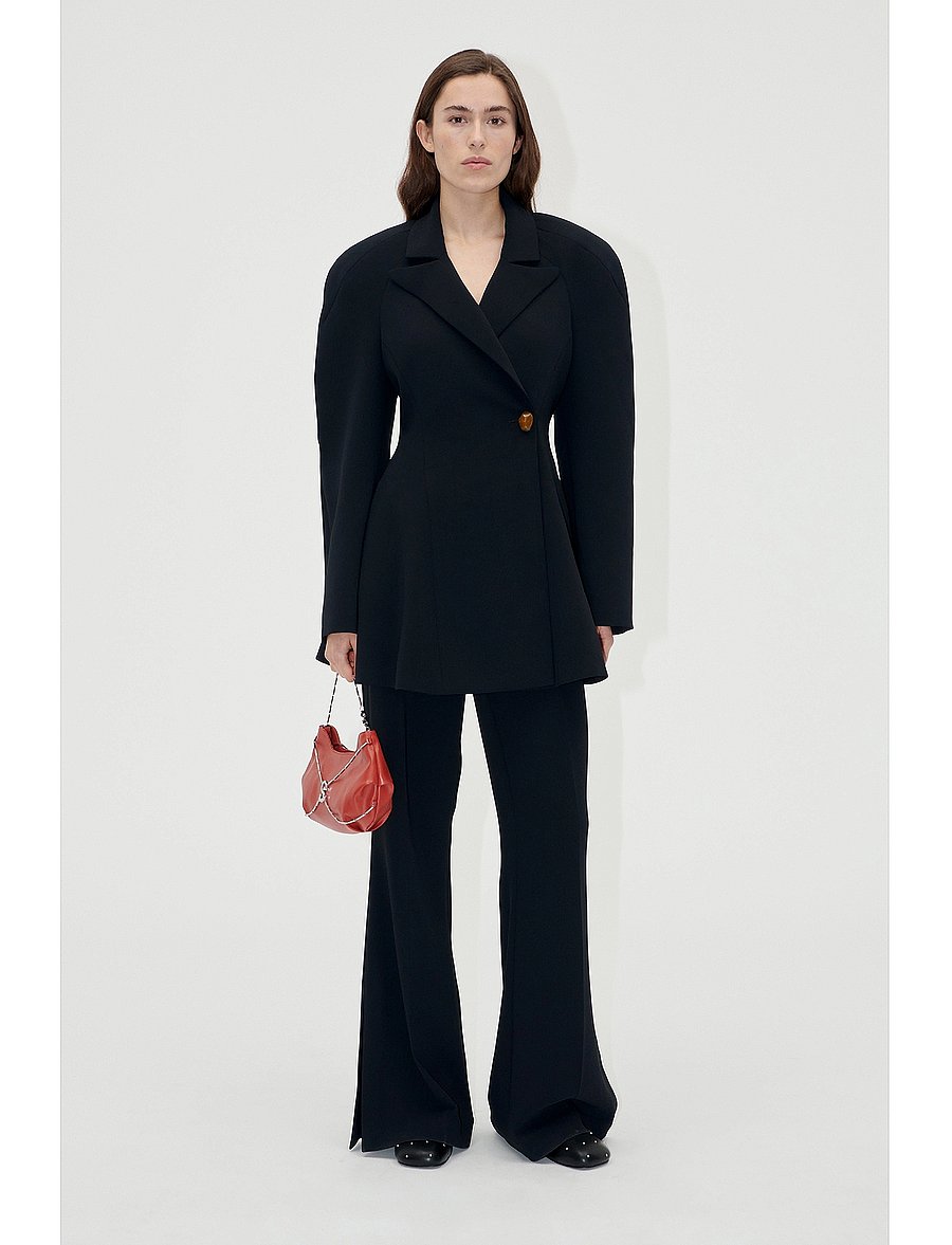 STINE GOYA - Voluminous Mini Coat Dress, 2273 Cr - black - 0