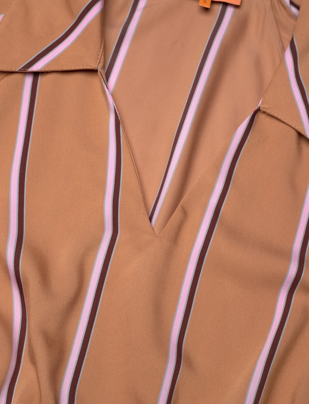 STINE GOYA - Elasticated Midi Dress, 2249 Stripe - midiklänningar - cocoa stripes - 4