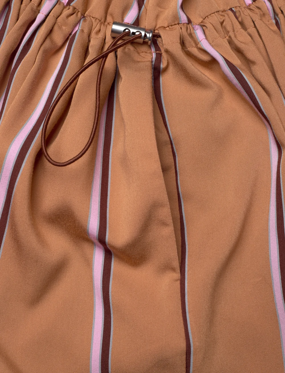 STINE GOYA - Elasticated Midi Dress, 2249 Stripe - midiklänningar - cocoa stripes - 5