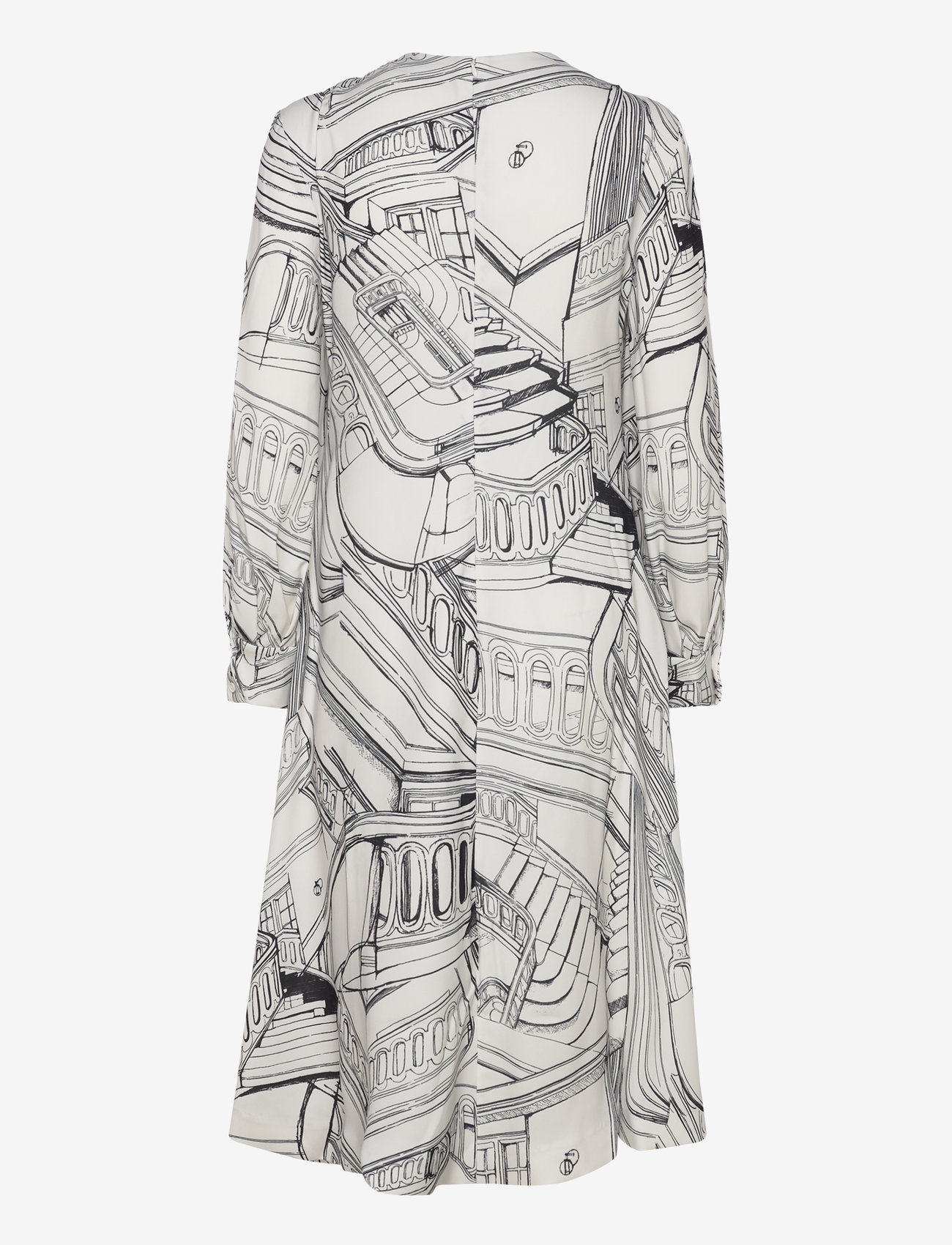 STINE GOYA - Shoulder Pleated Long Dress, 2255 C - midi dresses - fineline staircase - 1