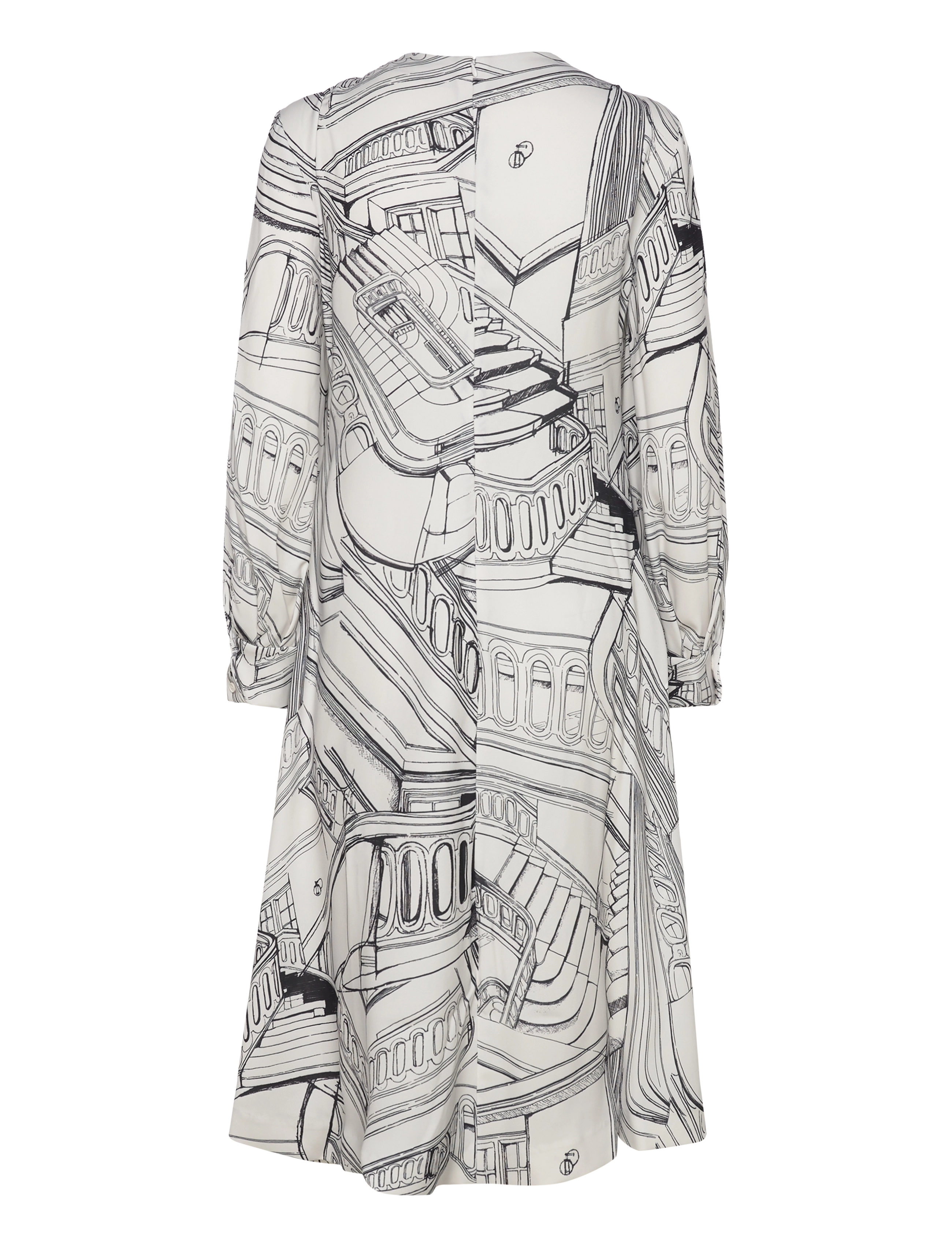 STINE GOYA - Shoulder Pleated Long Dress, 2255 C - midi kjoler - fineline staircase - 1