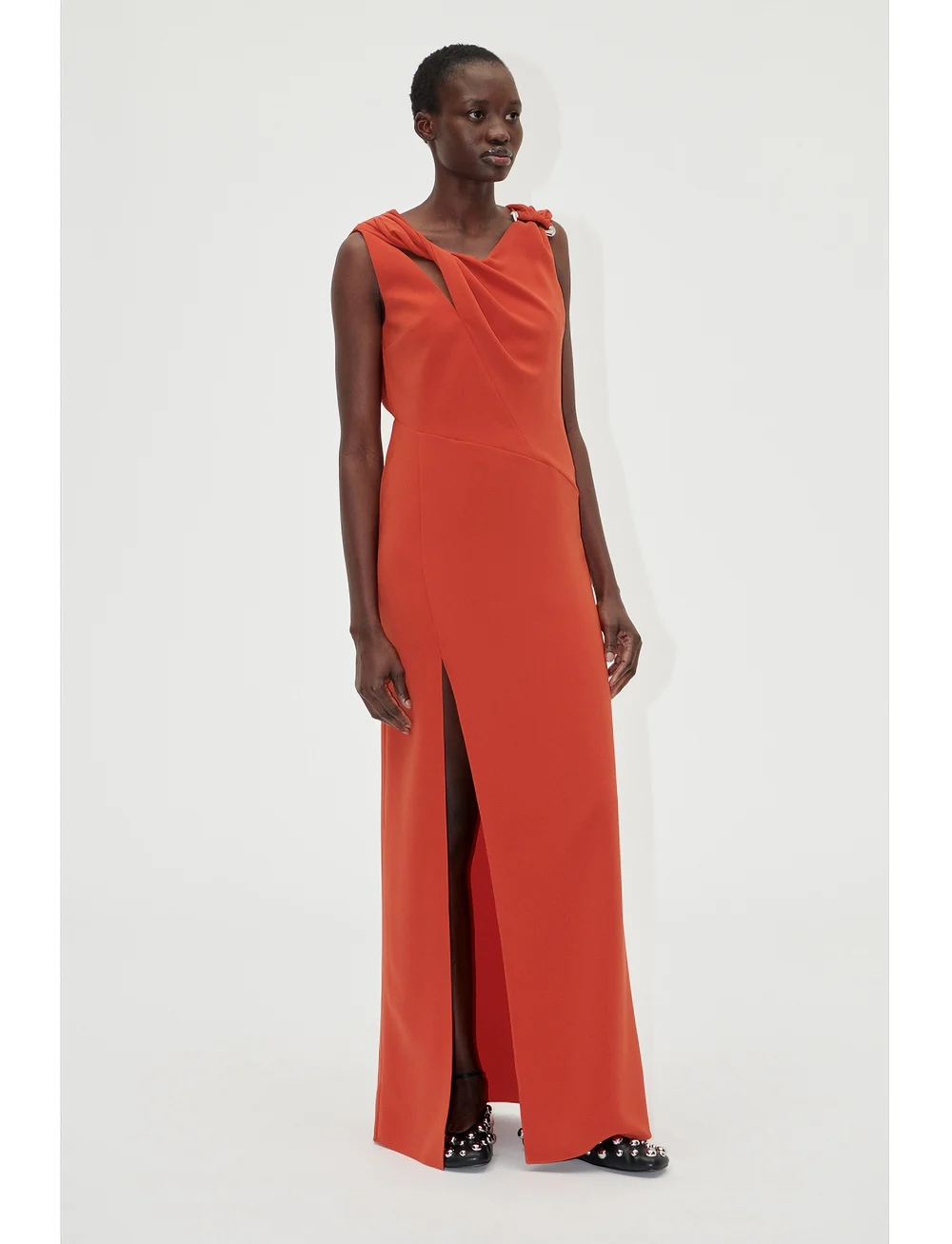 STINE GOYA - Knotted Floor Length Dress, 2274 El - aftonklänningar - red ochre - 0