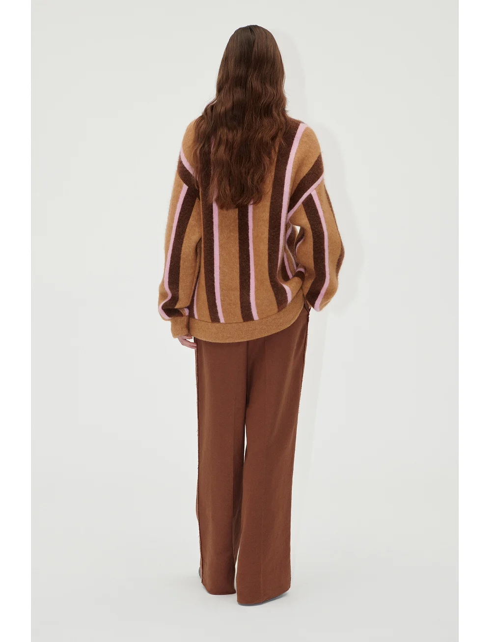 STINE GOYA - Long Sleeve Cardigan, 2280 Cable Kn - cardigans - cocoa stripes - 3