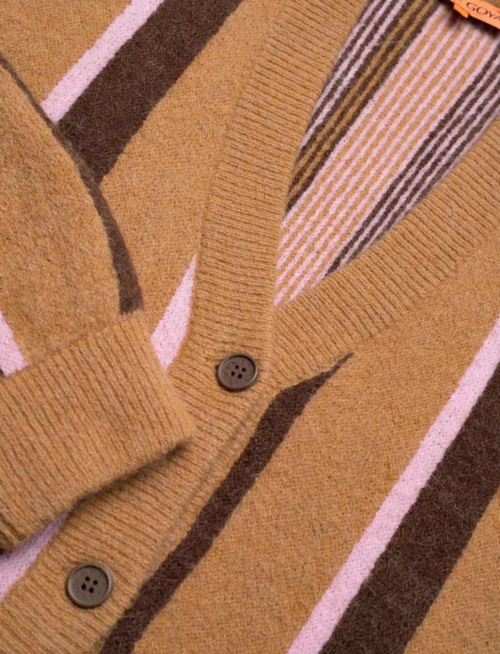 STINE GOYA - Long Sleeve Cardigan, 2280 Cable Kn - cardigans - cocoa stripes - 4