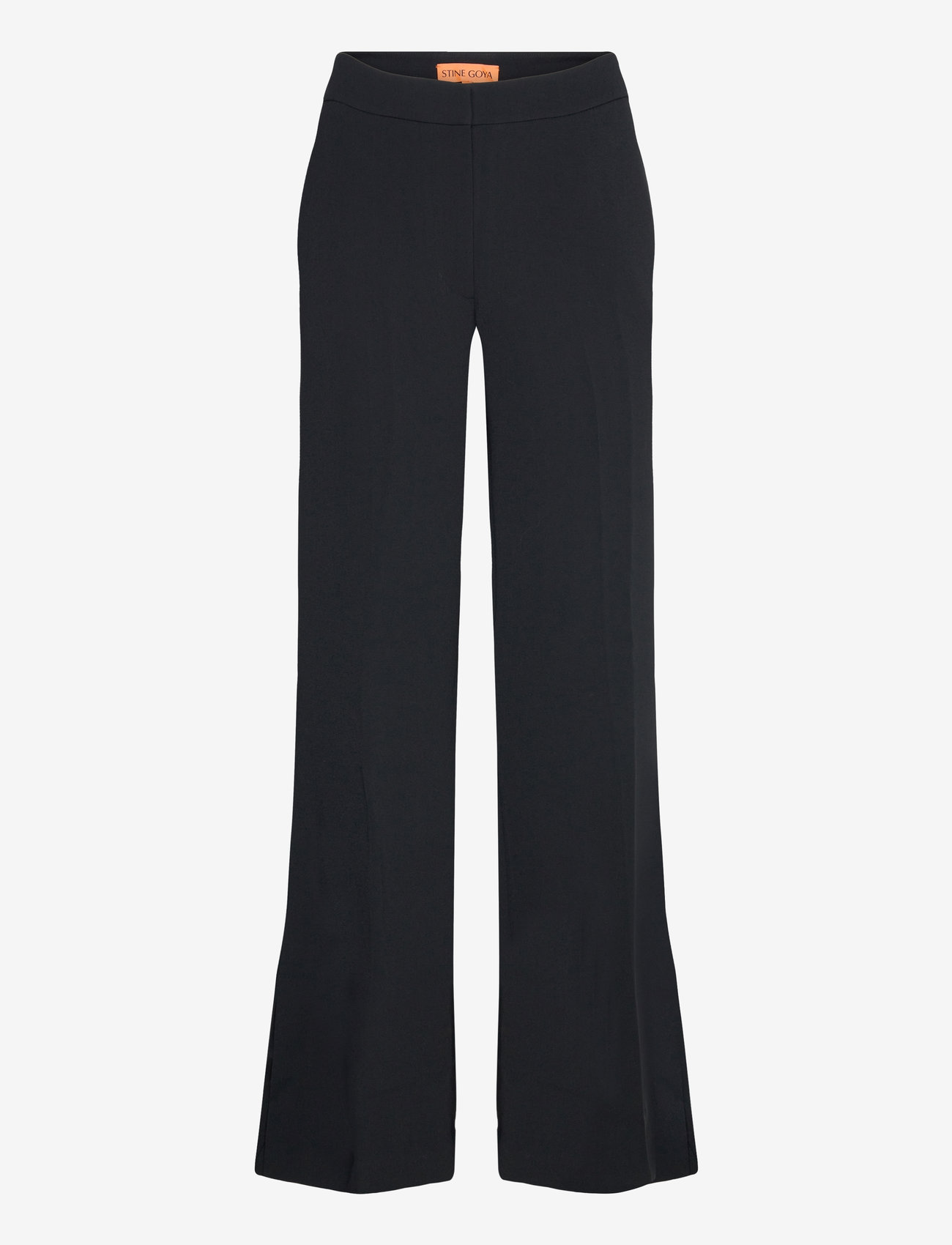 STINE GOYA - Flared Long Pants, 2273 Crepe - schlaghose - black - 1
