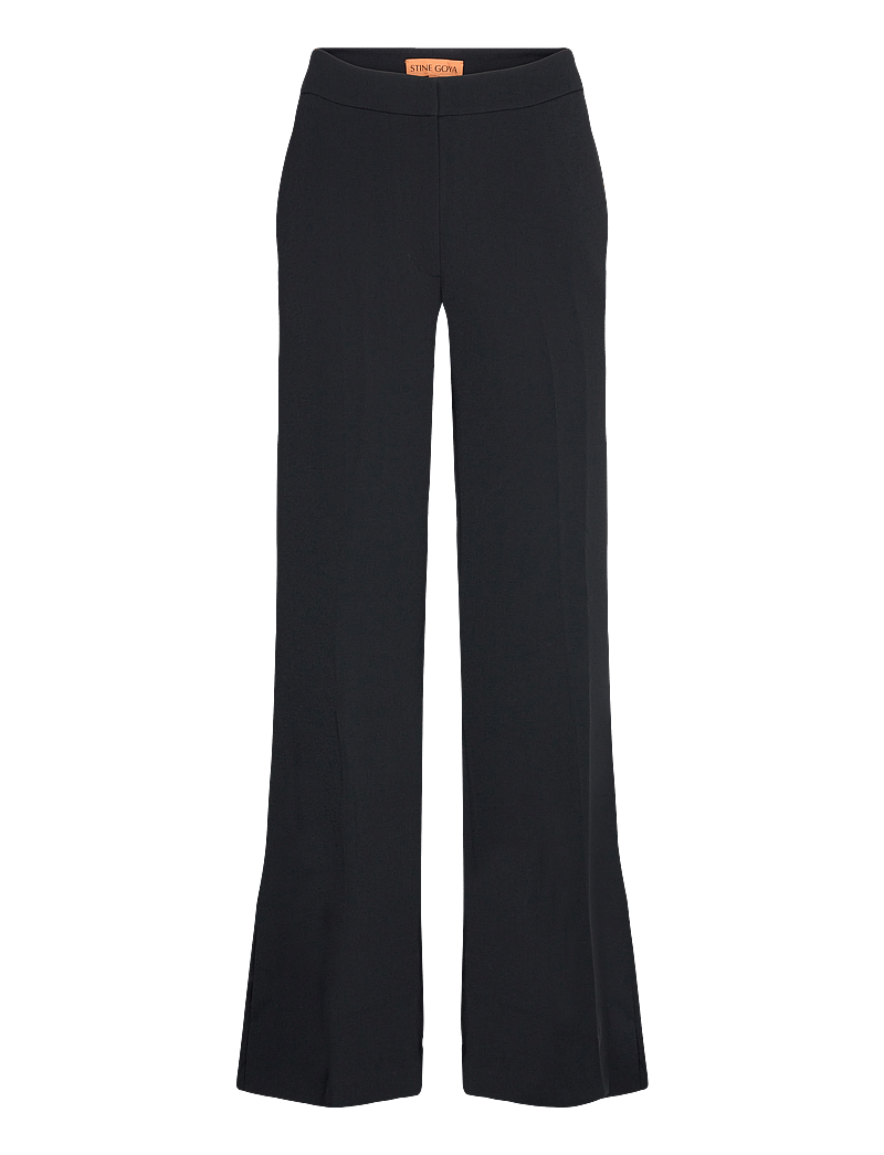 STINE GOYA - Flared Long Pants, 2273 Crepe - schlaghose - black - 1