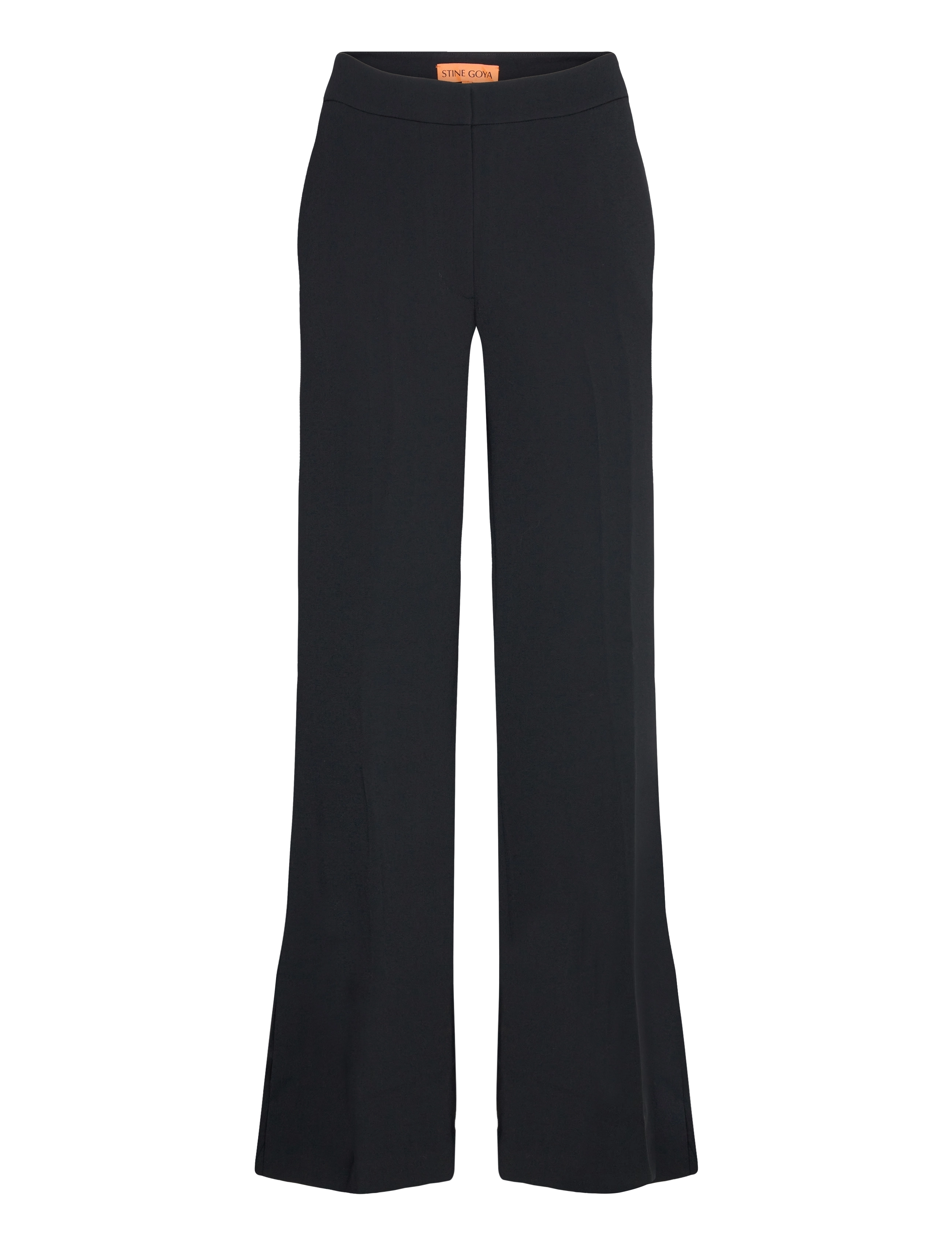 STINE GOYA Flared Long Pants, 2273 Crepe - Rõivad - BLACK / black