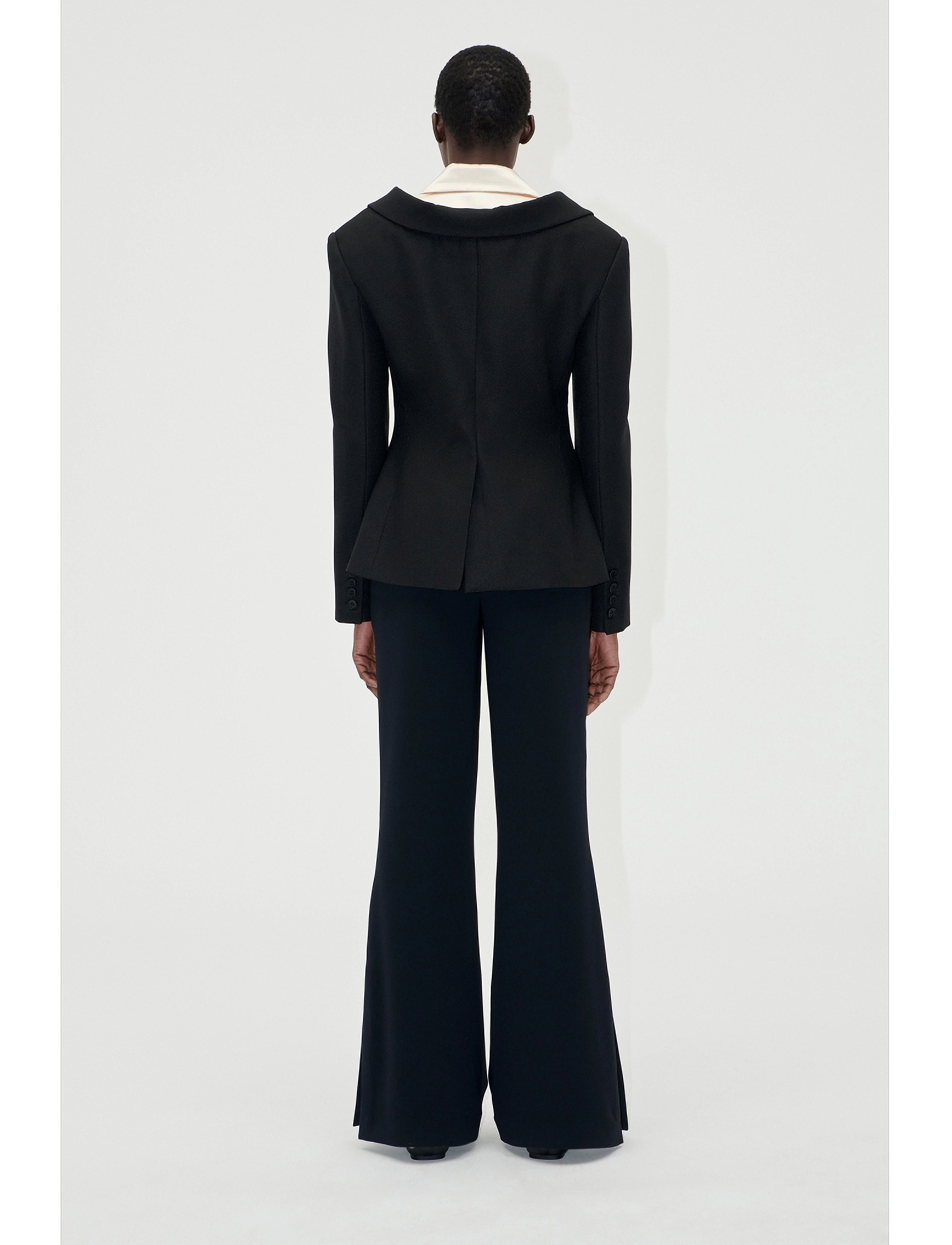 STINE GOYA - Flared Long Pants, 2273 Crepe - habitbukser - black - 3