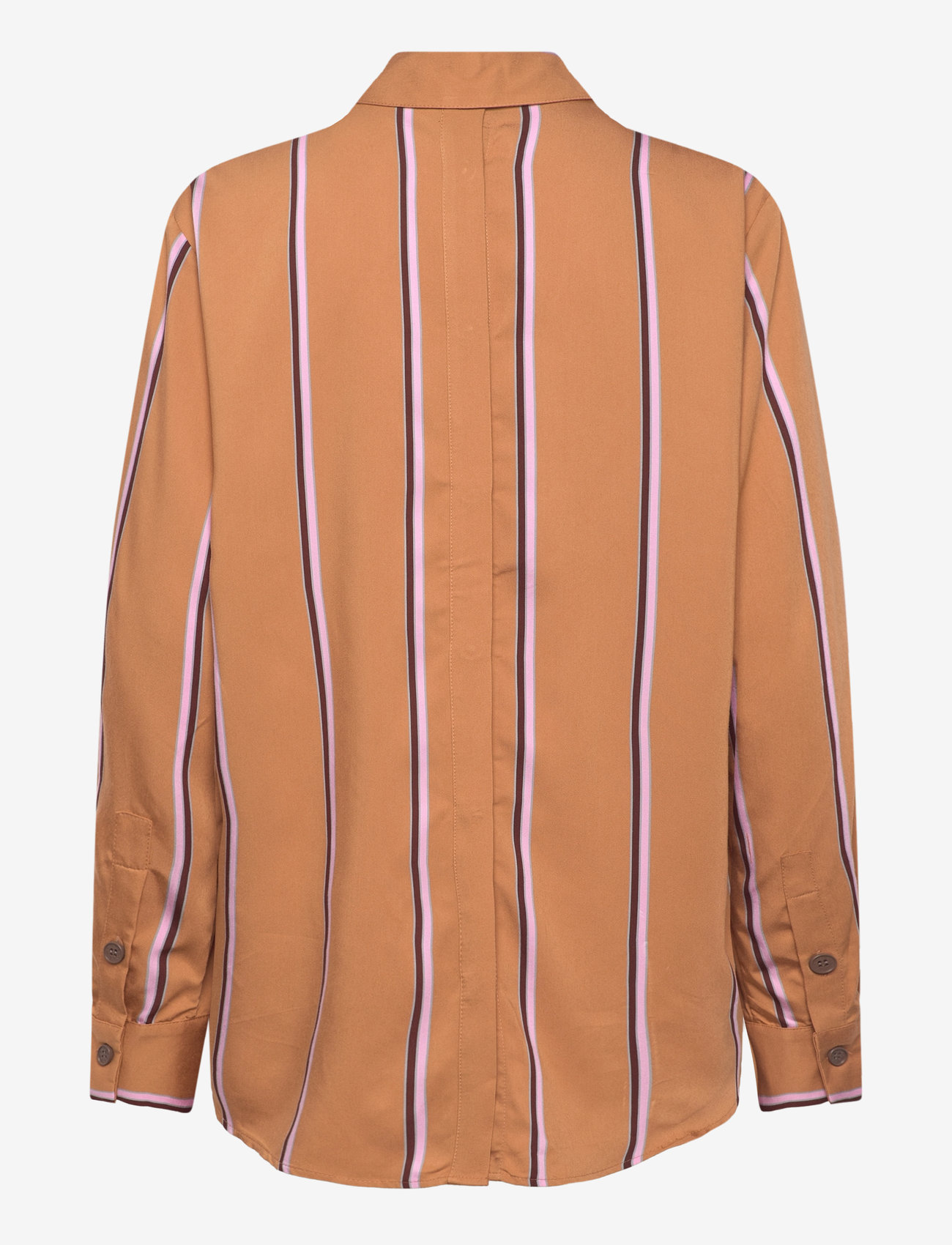 STINE GOYA - Long Sleeve Shirt, 2249 Striped Vis - långärmade skjortor - cocoa stripes - 2