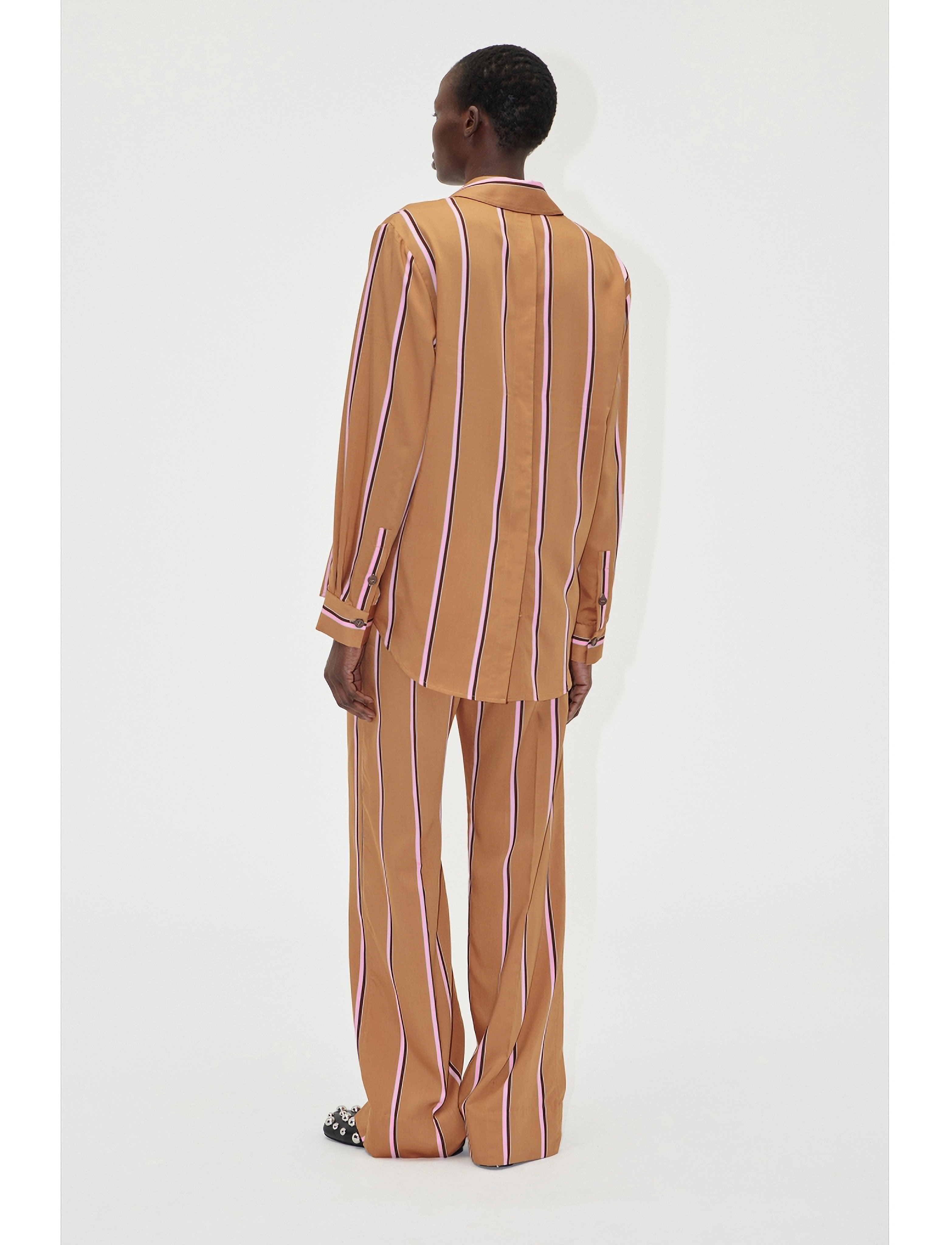 STINE GOYA - Long Sleeve Shirt, 2249 Striped Vis - langärmlige hemden - cocoa stripes - 4