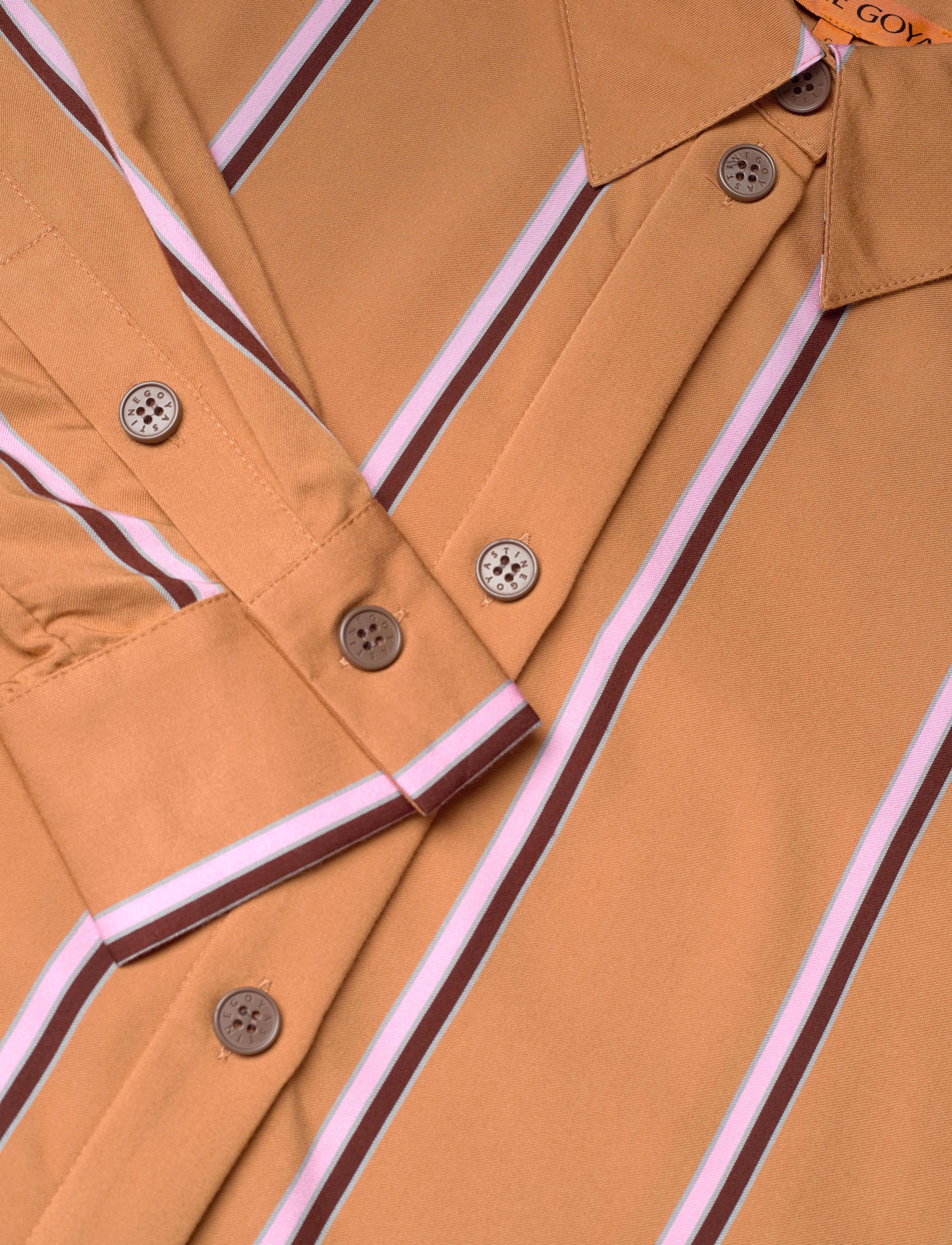 STINE GOYA - Long Sleeve Shirt, 2249 Striped Vis - langärmlige hemden - cocoa stripes - 3