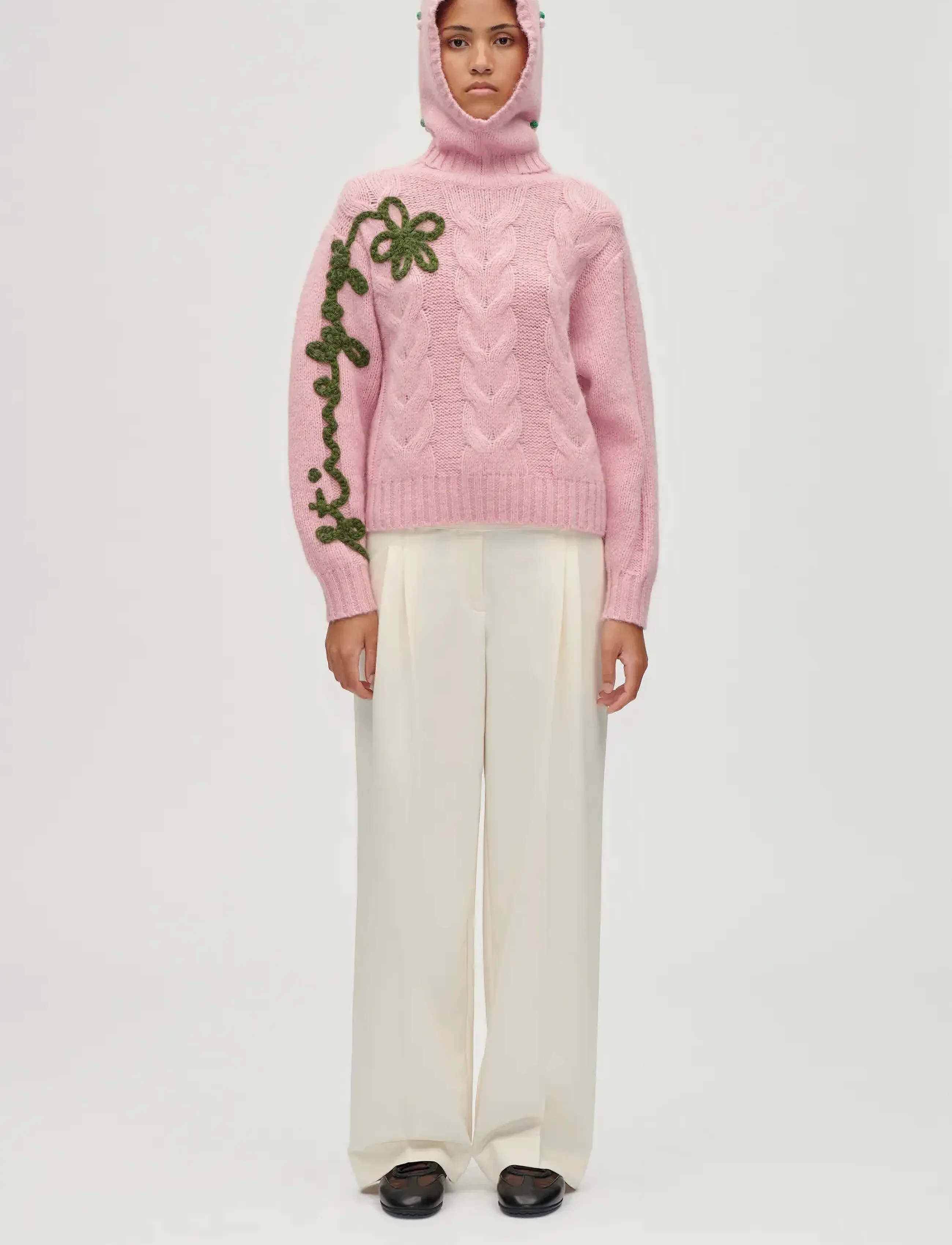 STINE GOYA 2418 Midweight Alpaca Knit, Balacla, One Size, Headwear, Rosa - Balaclava, Frauen