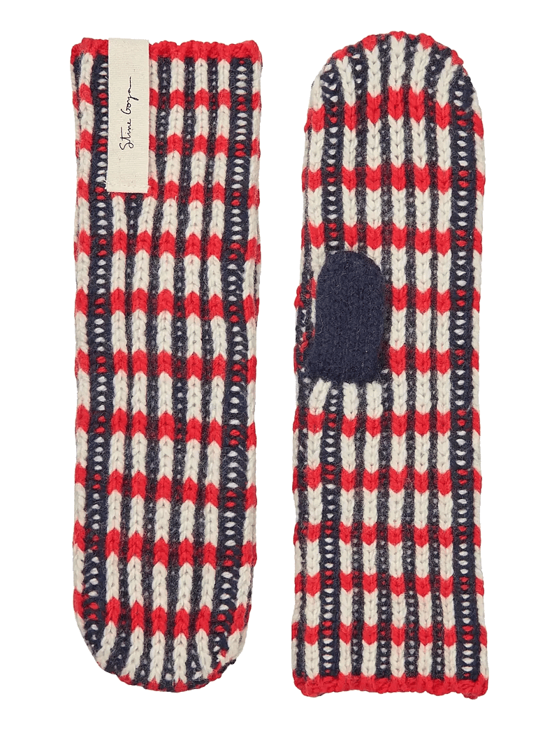STINE GOYA - 2425 Plaited Chunky Rib, Chunky Rib - fäustlinge - navy / red / cream - 1