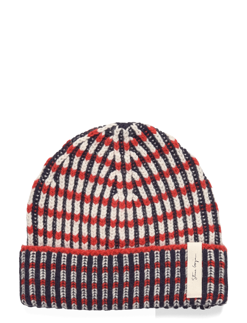 STINE GOYA - 2425 Plaited Chunky Rib, Chunky Rib - mössor - navy / red / cream - 0