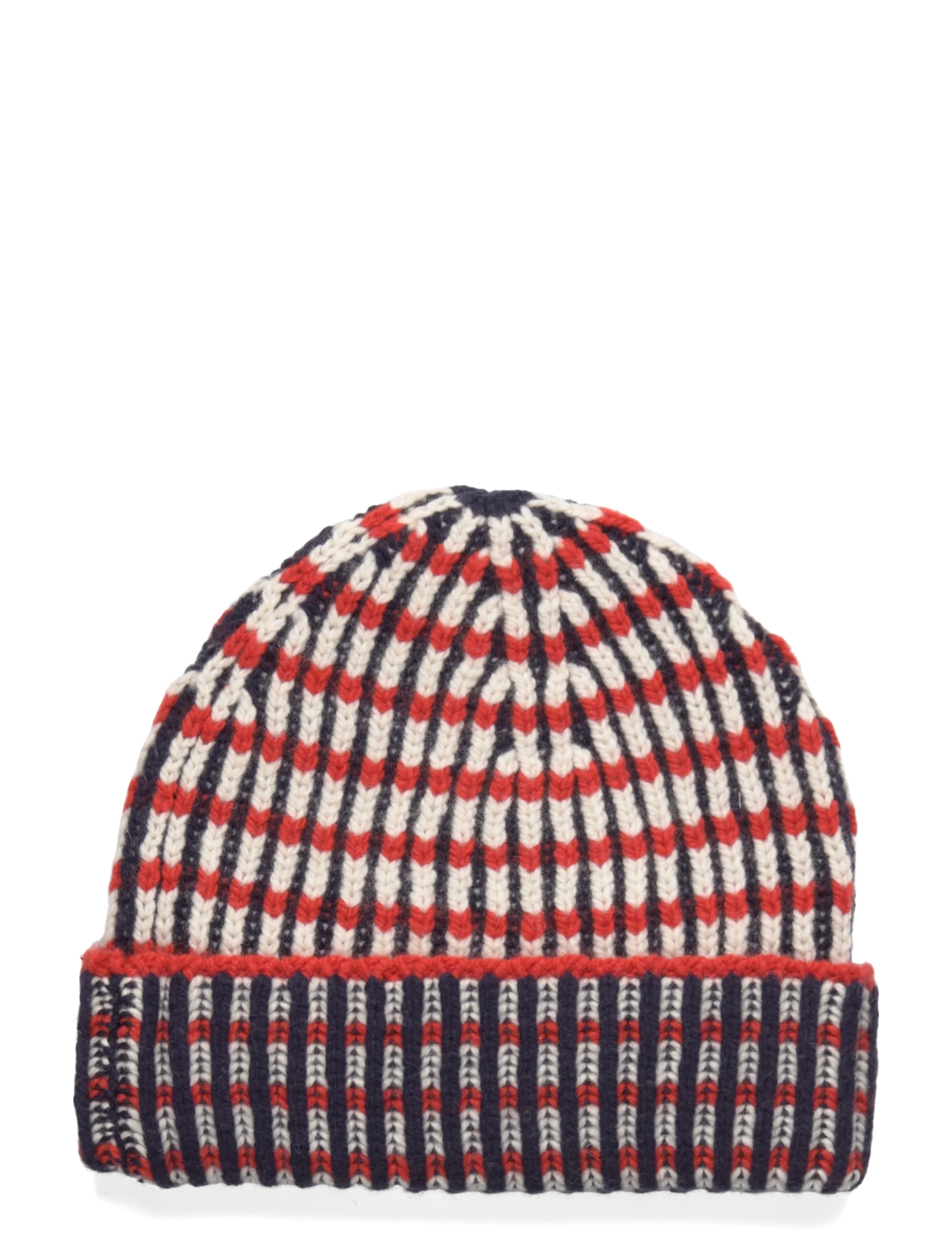 STINE GOYA - 2425 Plaited Chunky Rib, Chunky Rib - hattar og húfur - navy / red / cream - 1