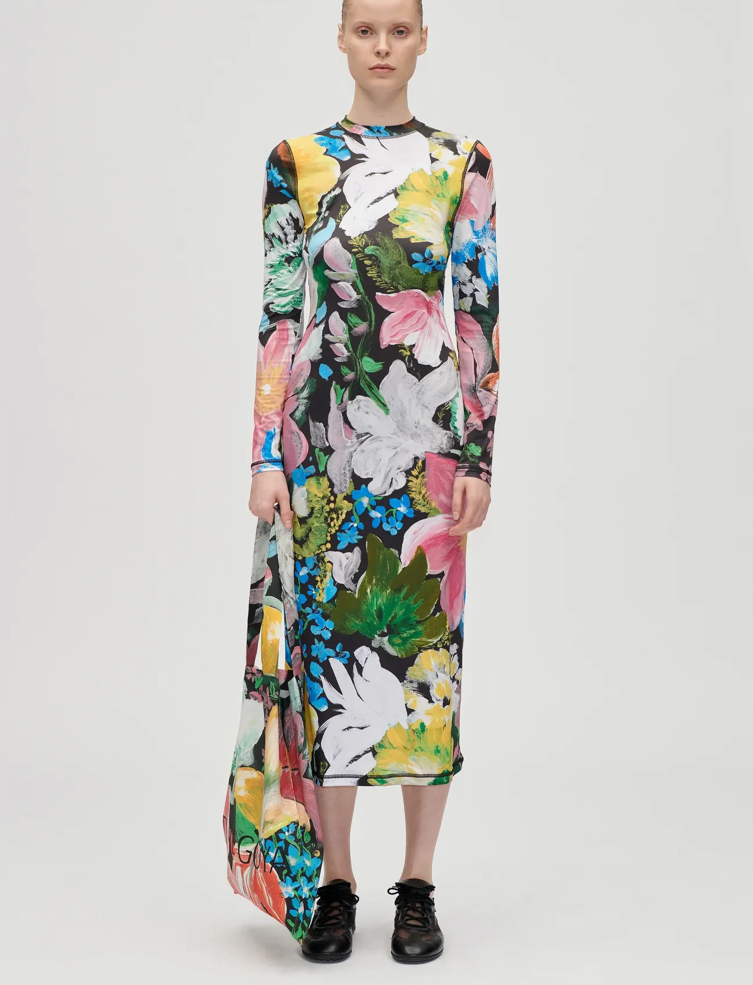 STINE GOYA 2244 Stocking Jersey, Pullover Long - Midikleider - FLOWERS UNDER THE SUN / multi