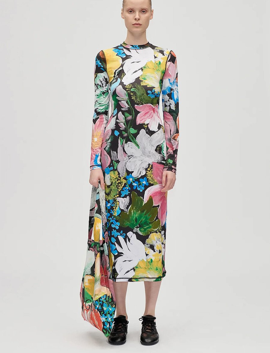 STINE GOYA - 2244 Stocking Jersey, Pullover Long - midi dresses - flowers under the sun - 0