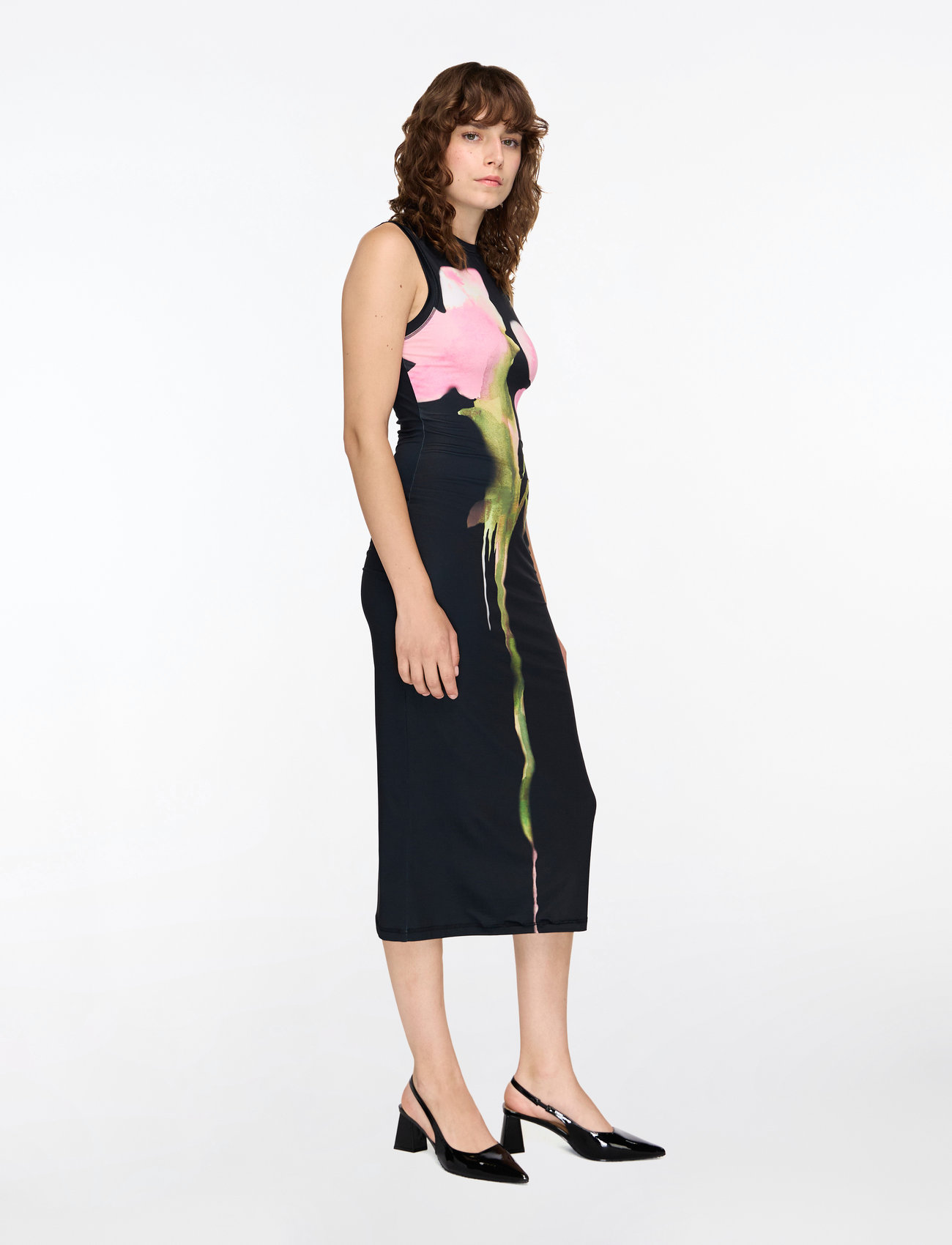 STINE GOYA - 2244 Stocking Jersey, Elastic Tank - bodycon dresses - melting flowers - 2