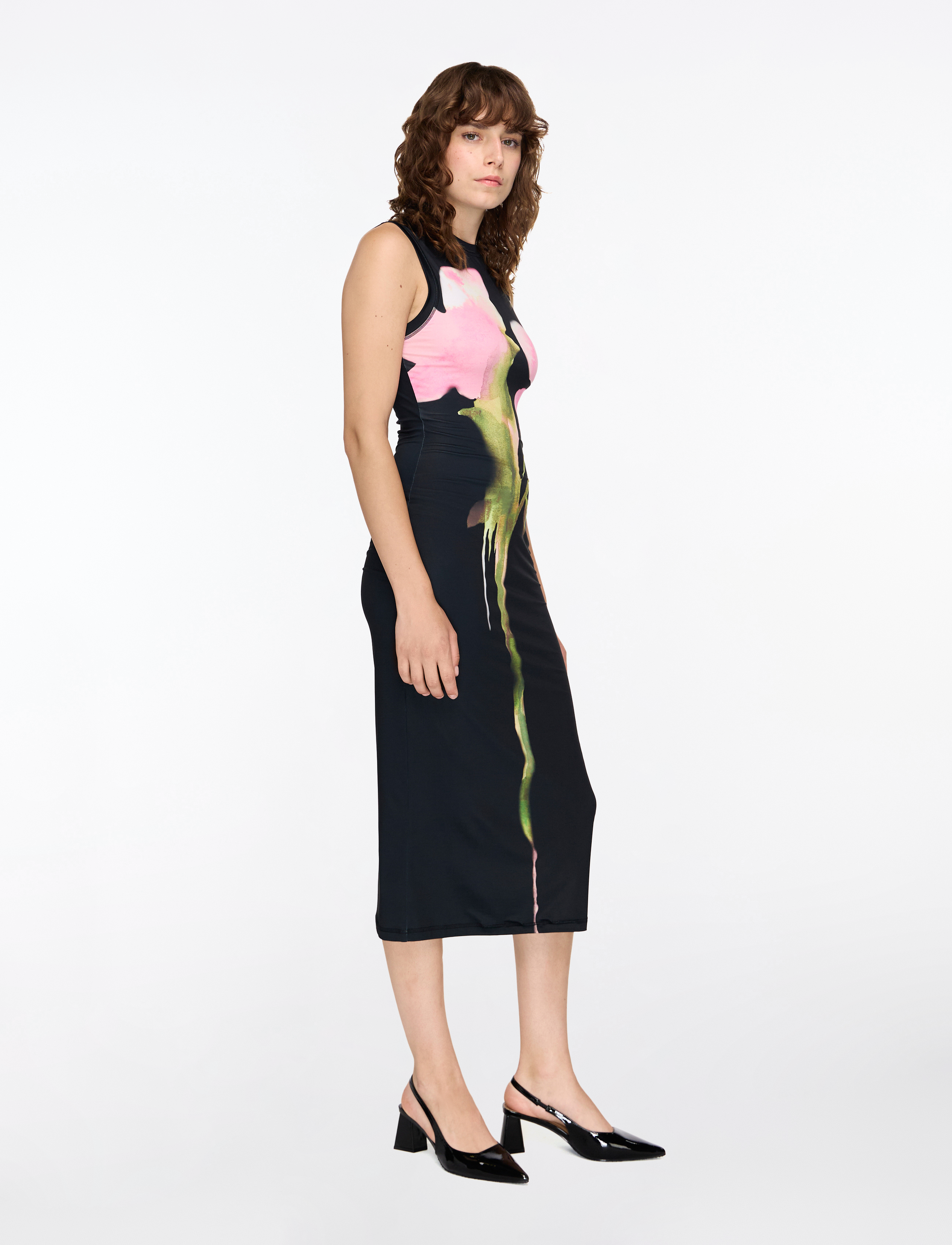 STINE GOYA - 2244 Stocking Jersey, Elastic Tank - midi-kleider - melting flowers - 2