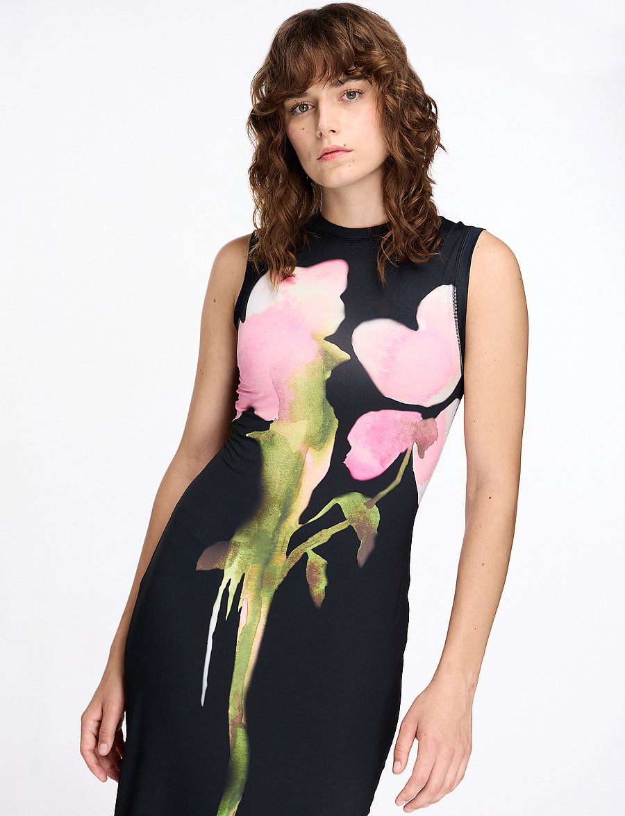 STINE GOYA - 2244 Stocking Jersey, Elastic Tank - midi-kleider - melting flowers - 0