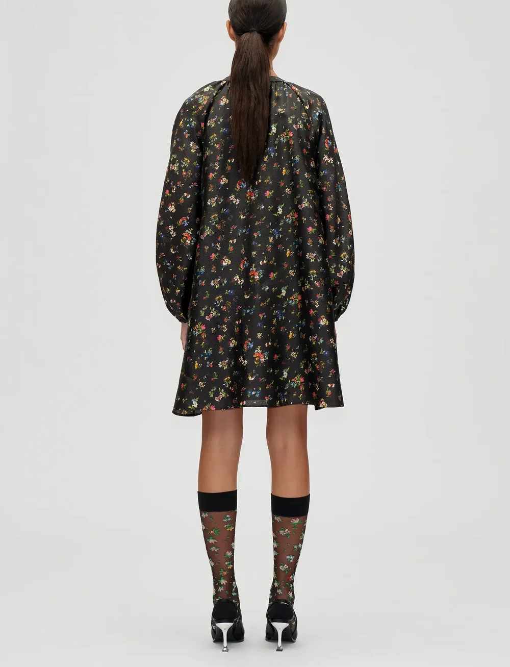 STINE GOYA - 2067 Flat Textured Poly, Voluminous - festklänningar - magnolia garden - 3