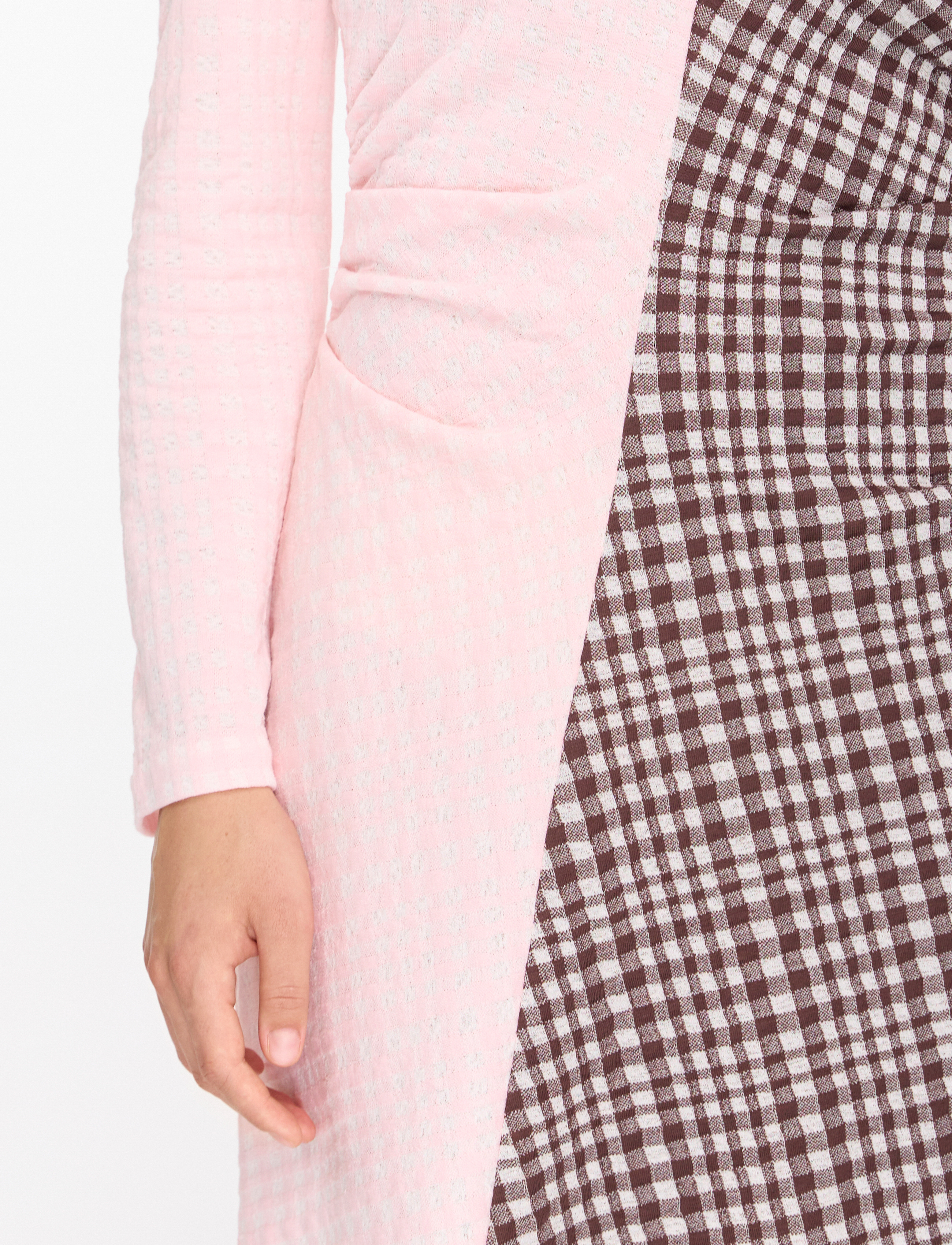 STINE GOYA 2118 Checkered Jersey, Ruched Waist korta klänningar dam – bild 6