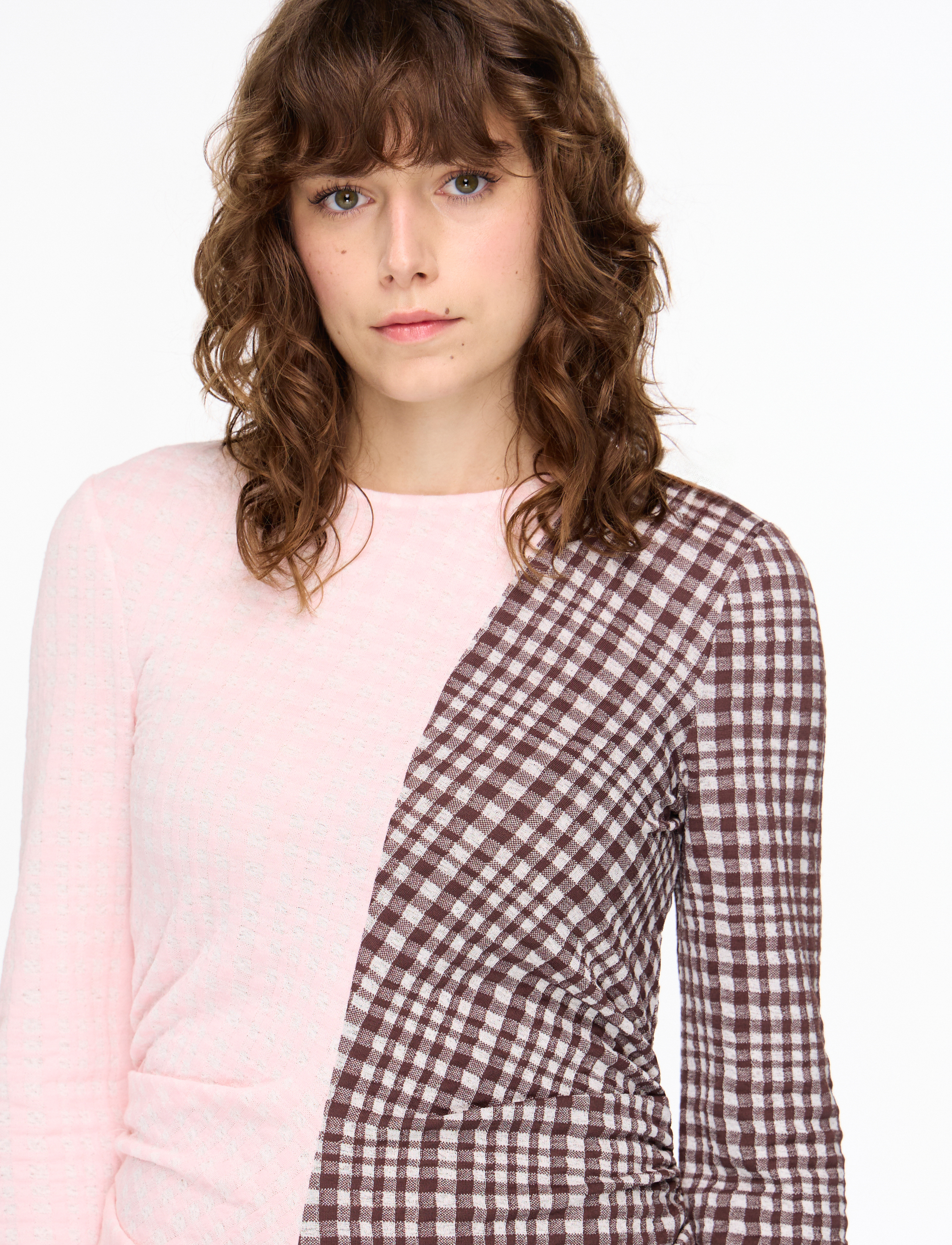 STINE GOYA 2118 Checkered Jersey, Ruched Waist korta klänningar dam – bild 7