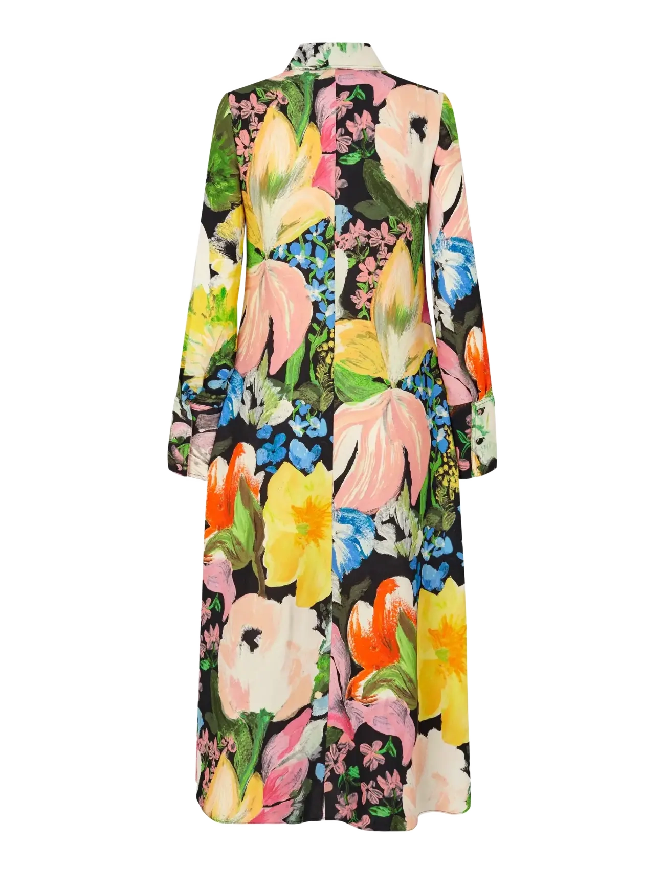 STINE GOYA - 2436 Heavy Dry Viscose, Front Plack - midi dresses - flowers under the sun - 1