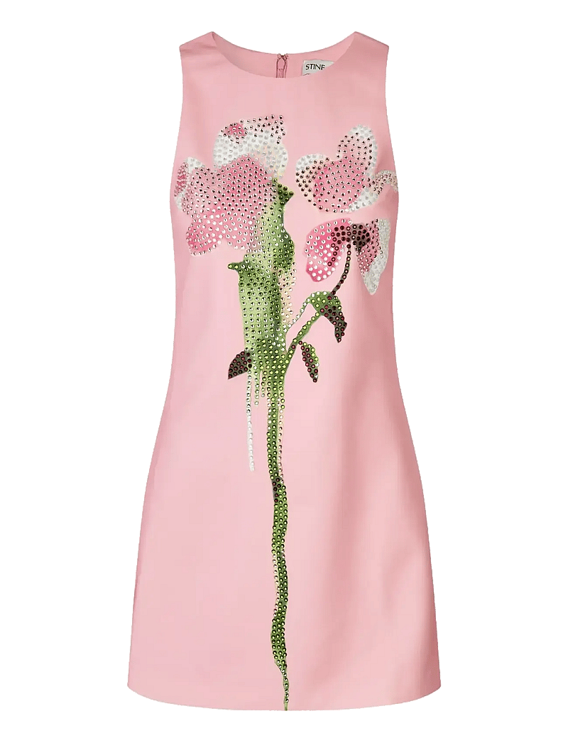 STINE GOYA - 2443 Heavy Bonded Crepe, Garter Min - korta klänningar - melting flowers - 1