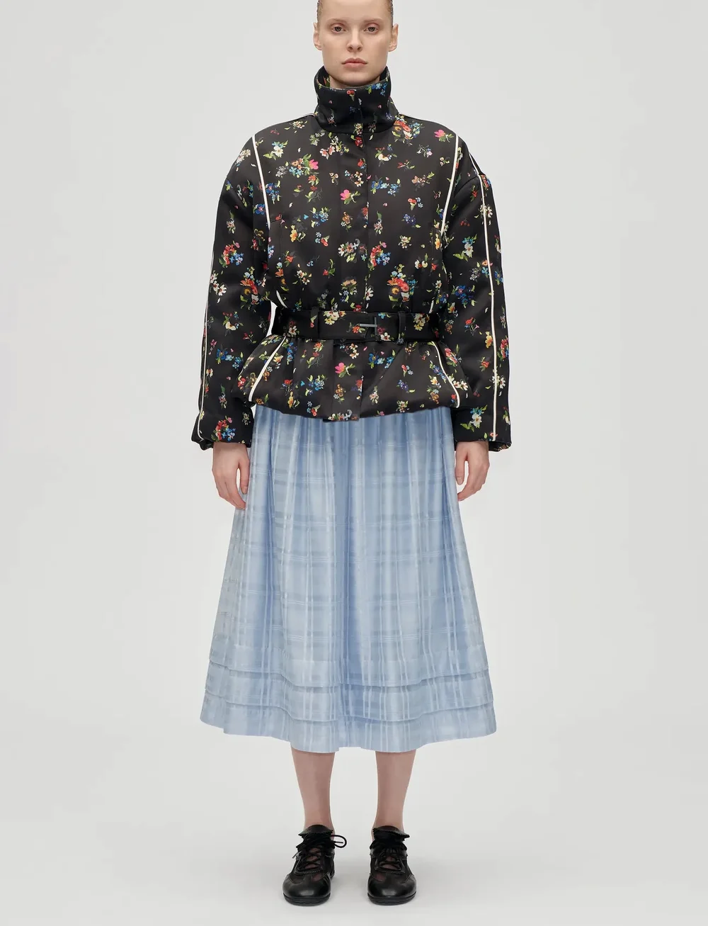 STINE GOYA - 2407 Satin Ruffle, Cinched Aviator - utilityjackor - magnolia garden - 0