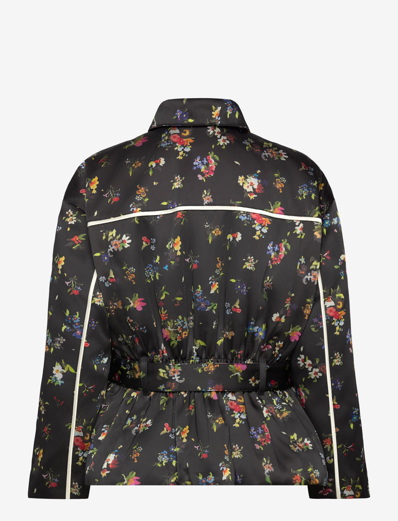 STINE GOYA - 2407 Satin Ruffle, Cinched Aviator - hagnýtir jakkar - magnolia garden - 2