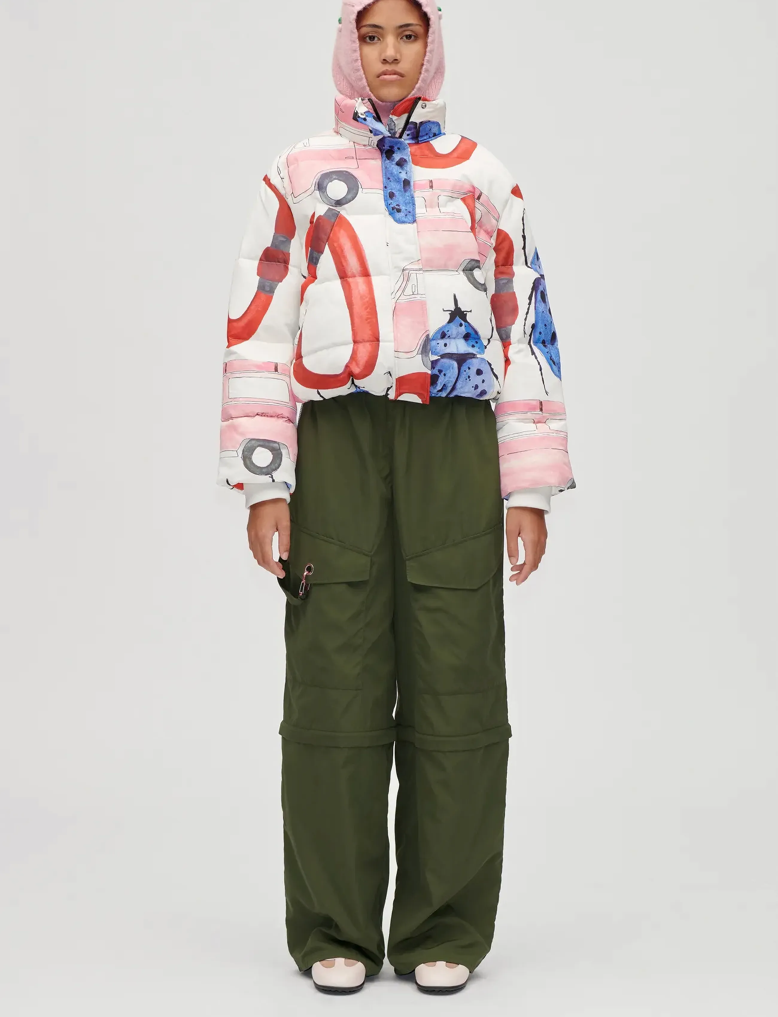 STINE GOYA 2424 Printed Tech, Long Sleeve Puff, XL, Jackets, Creme - Padded Jacket, Frauen