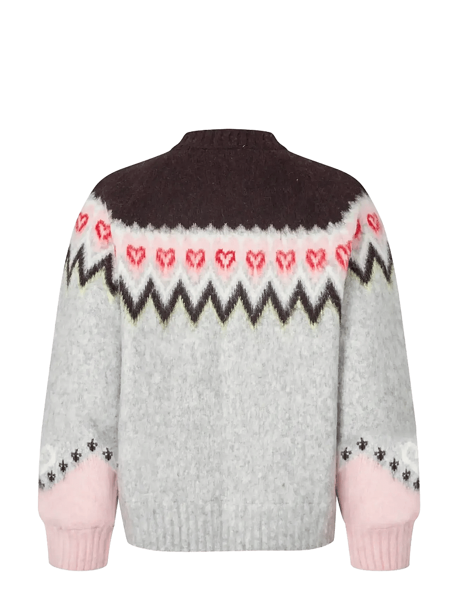STINE GOYA - 2422 Brushed Jacquard, Raglan Bombe - cardigans - fairisle - 1