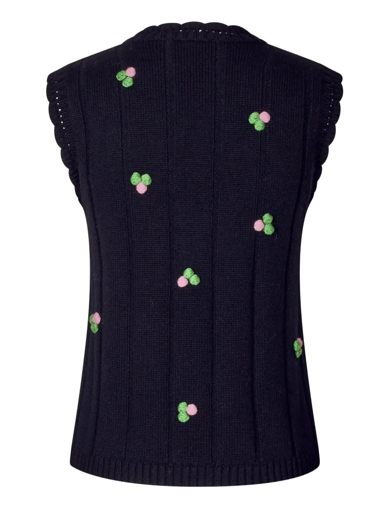STINE GOYA - 2359 Midweight Wool, Bubble Knit Ve - adītas vestes - black - 2