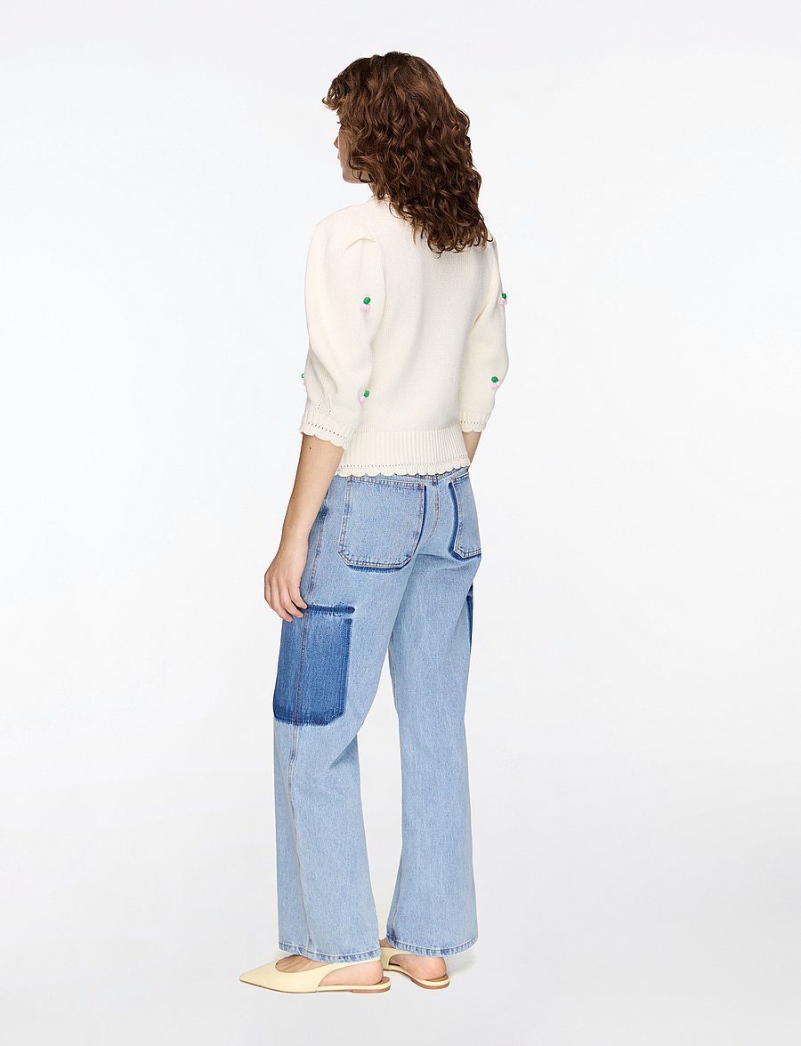 STINE GOYA - 2359 Midweight Wool, Bubble Knit Po - cardigans - vanilla - 5