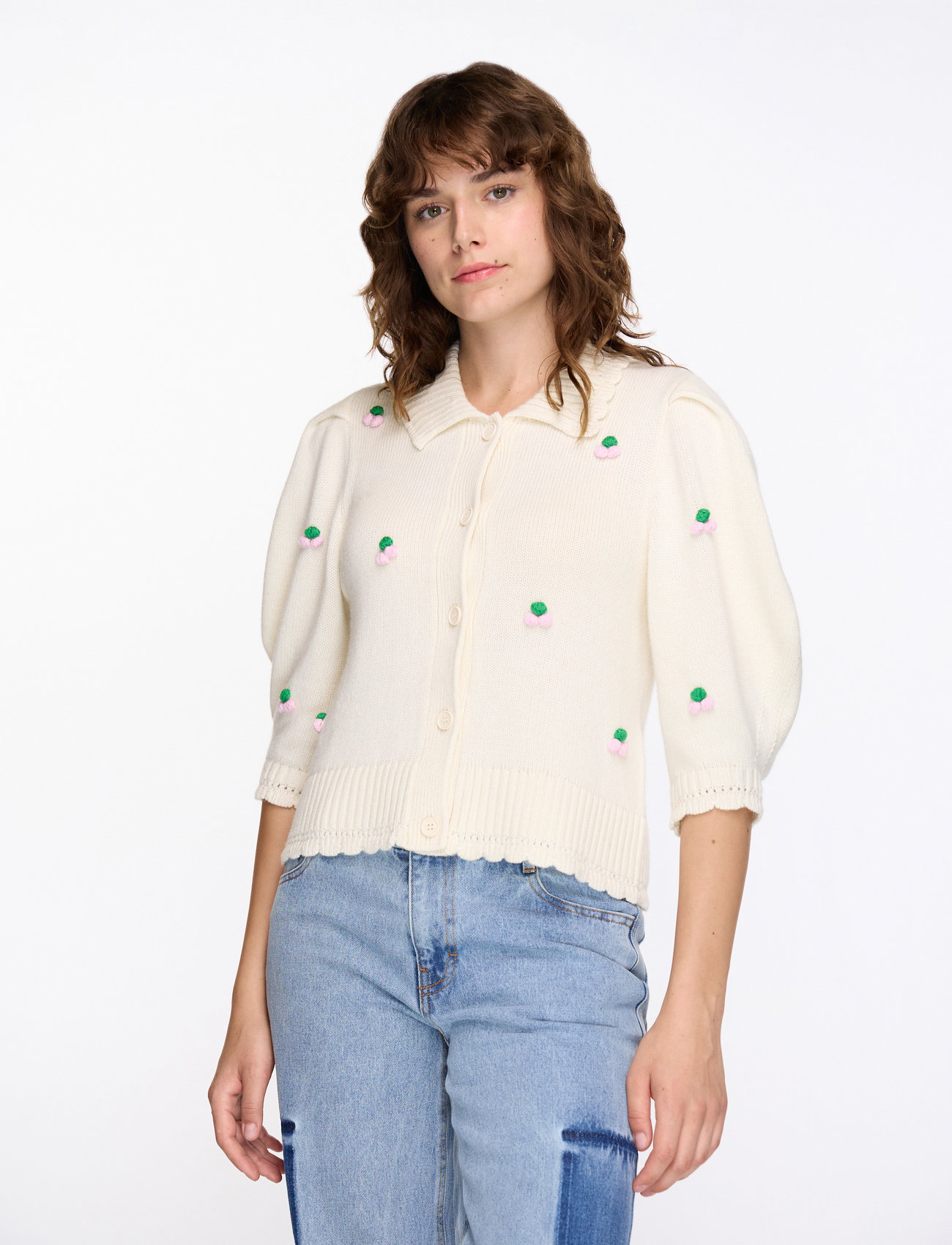 STINE GOYA - 2359 Midweight Wool, Bubble Knit Po - cashmere - vanilla - 0