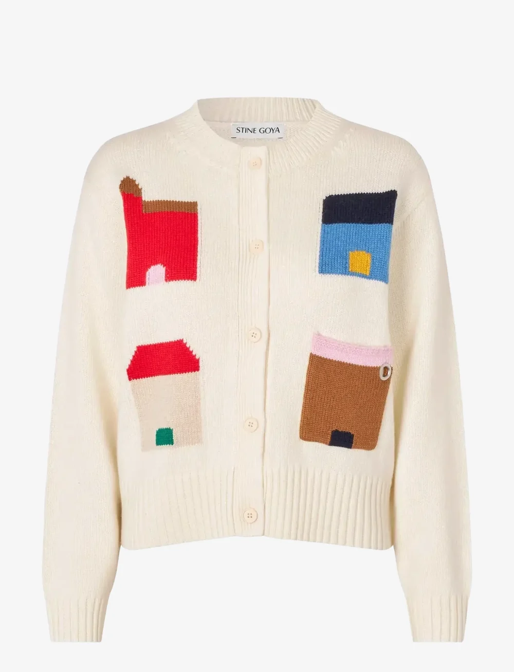 STINE GOYA - 2359 Midweight Wool, Cropped Pocket - kardiganid - refugios - 1