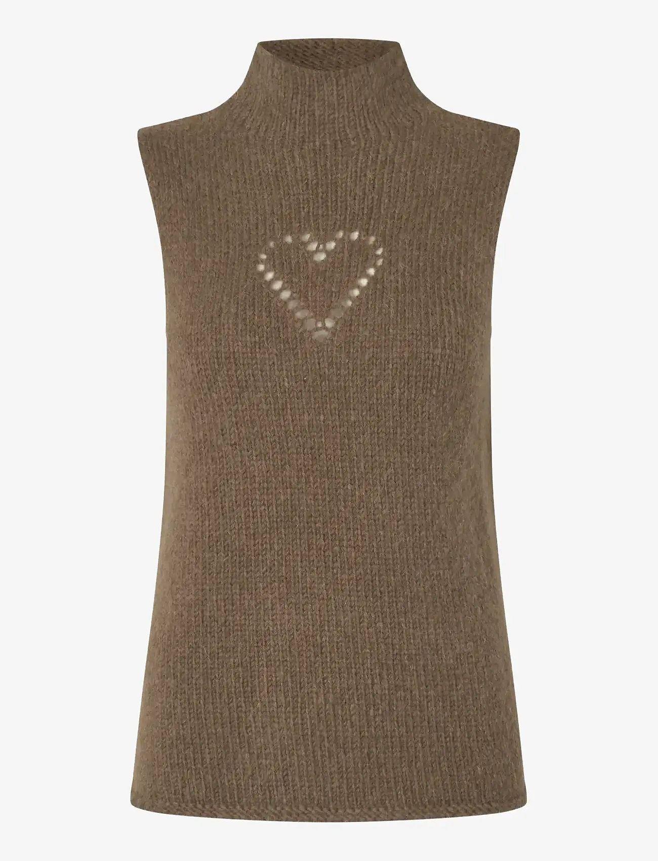 STINE GOYA - 2418 Midweight Alpaca Knit, Turtlen - stickade västar - heart - 0