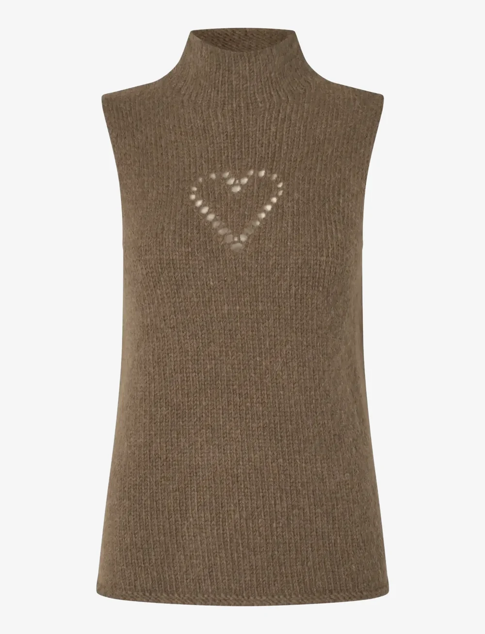 STINE GOYA - 2418 Midweight Alpaca Knit, Turtlen - strikveste - heart - 0