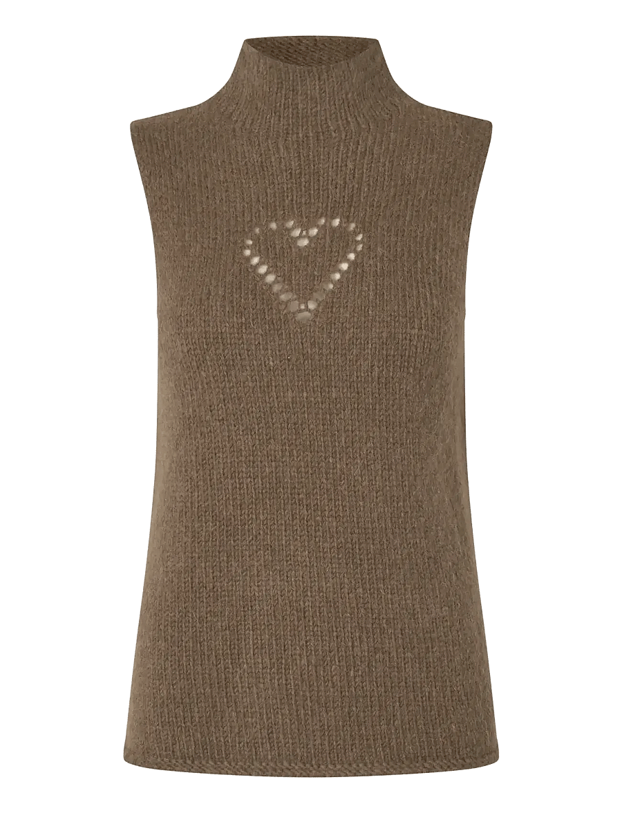 STINE GOYA - 2418 Midweight Alpaca Knit, Turtlen - kamizelki z dzianiny - heart - 0