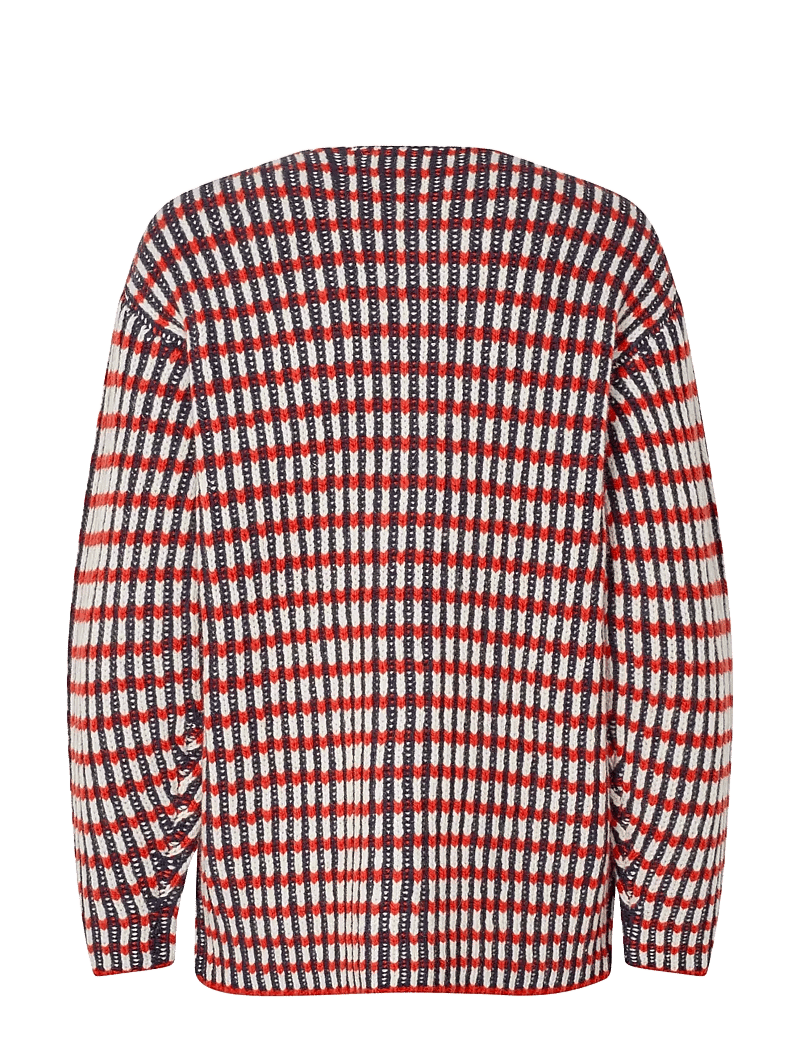 STINE GOYA - 2425 Plaited Chunky Rib, Plaited Ca - cardigans - navy / red / cream - 1