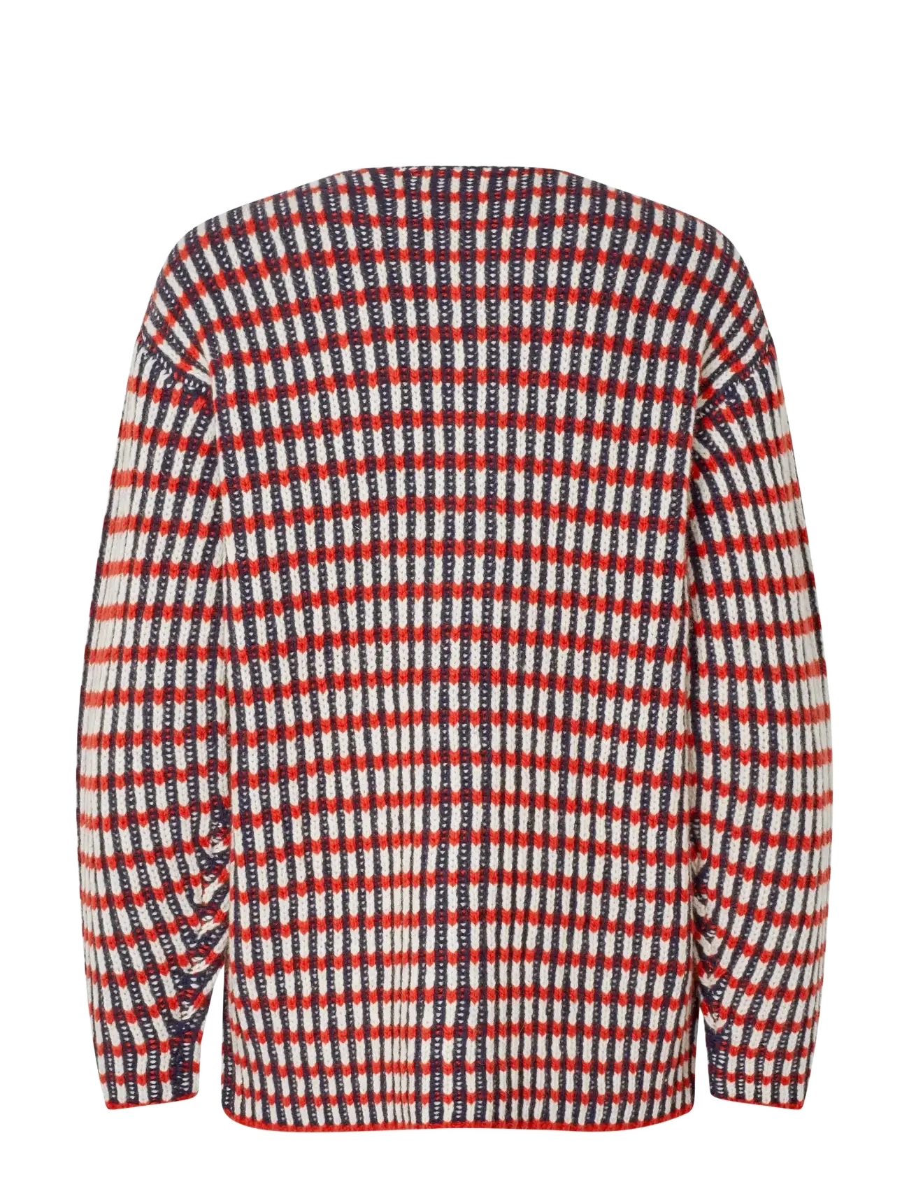 STINE GOYA - 2425 Plaited Chunky Rib, Plaited Ca - cardigans - navy / red / cream - 1