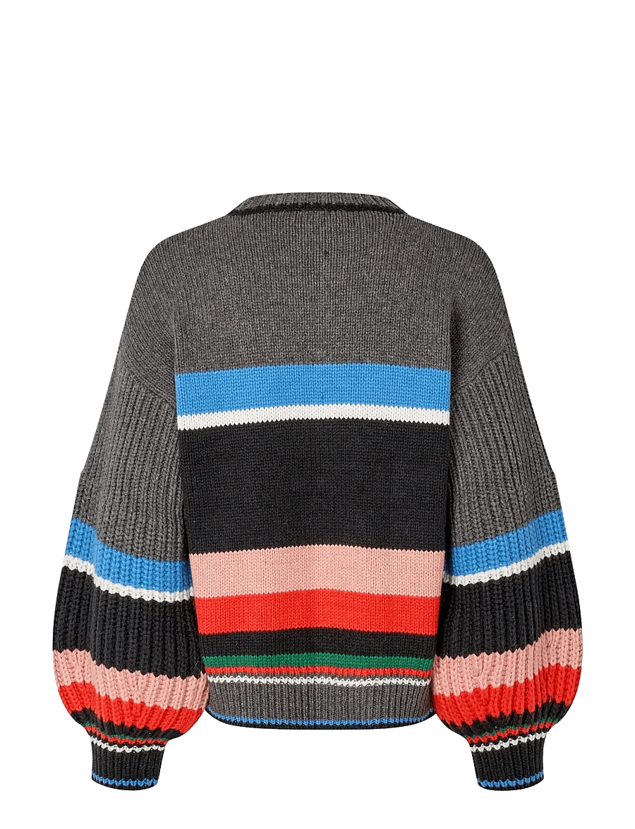 STINE GOYA - 2421 Chunky Cotton Wool, Crewneck C - pullover - chunky stripes - 1