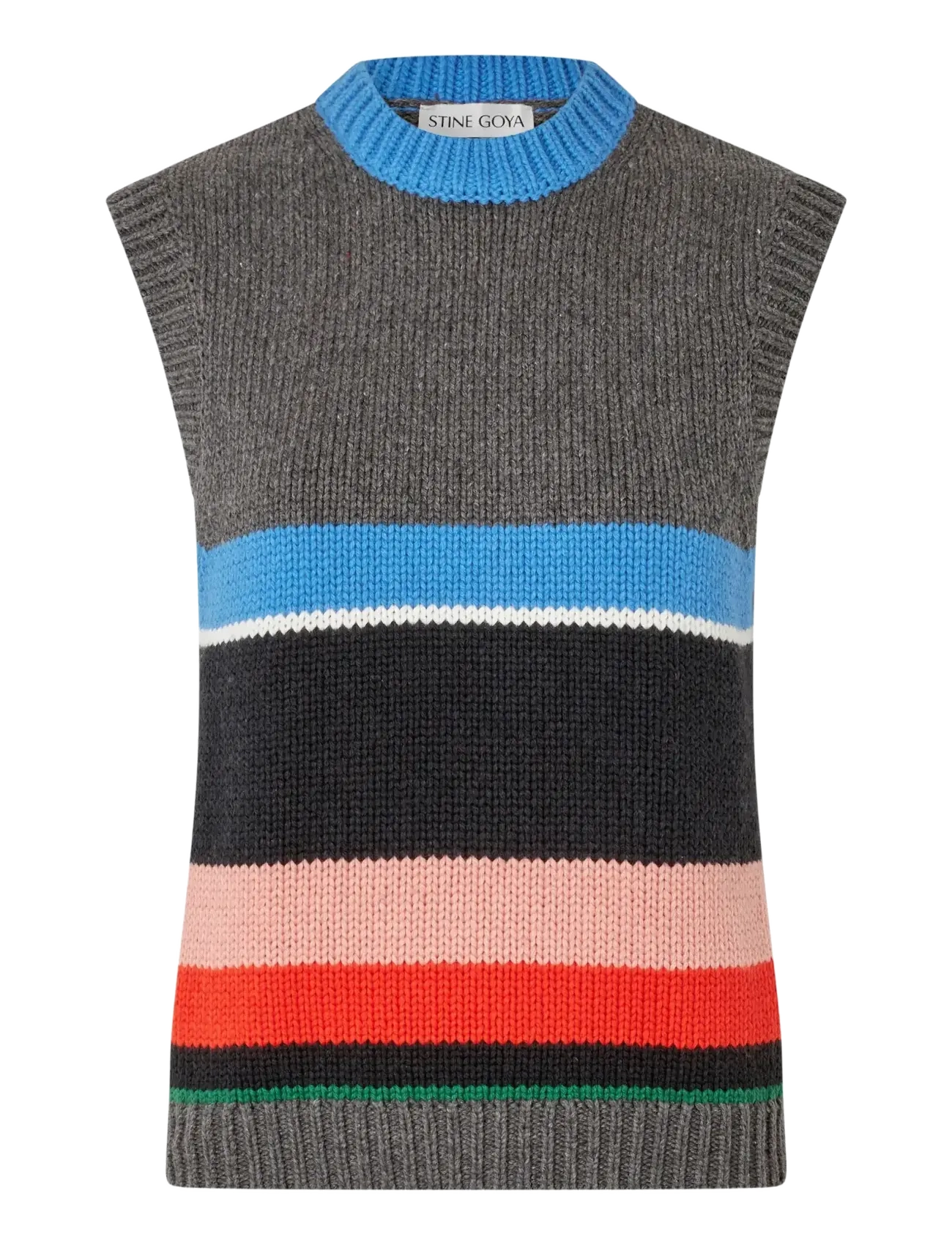 2421 Chunky Cotton Wool, Crewneck V - CHUNKY STRIPES